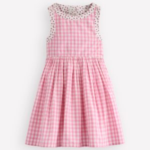 Harlow Logo Dress-Spring Blossom Gingham Sunray