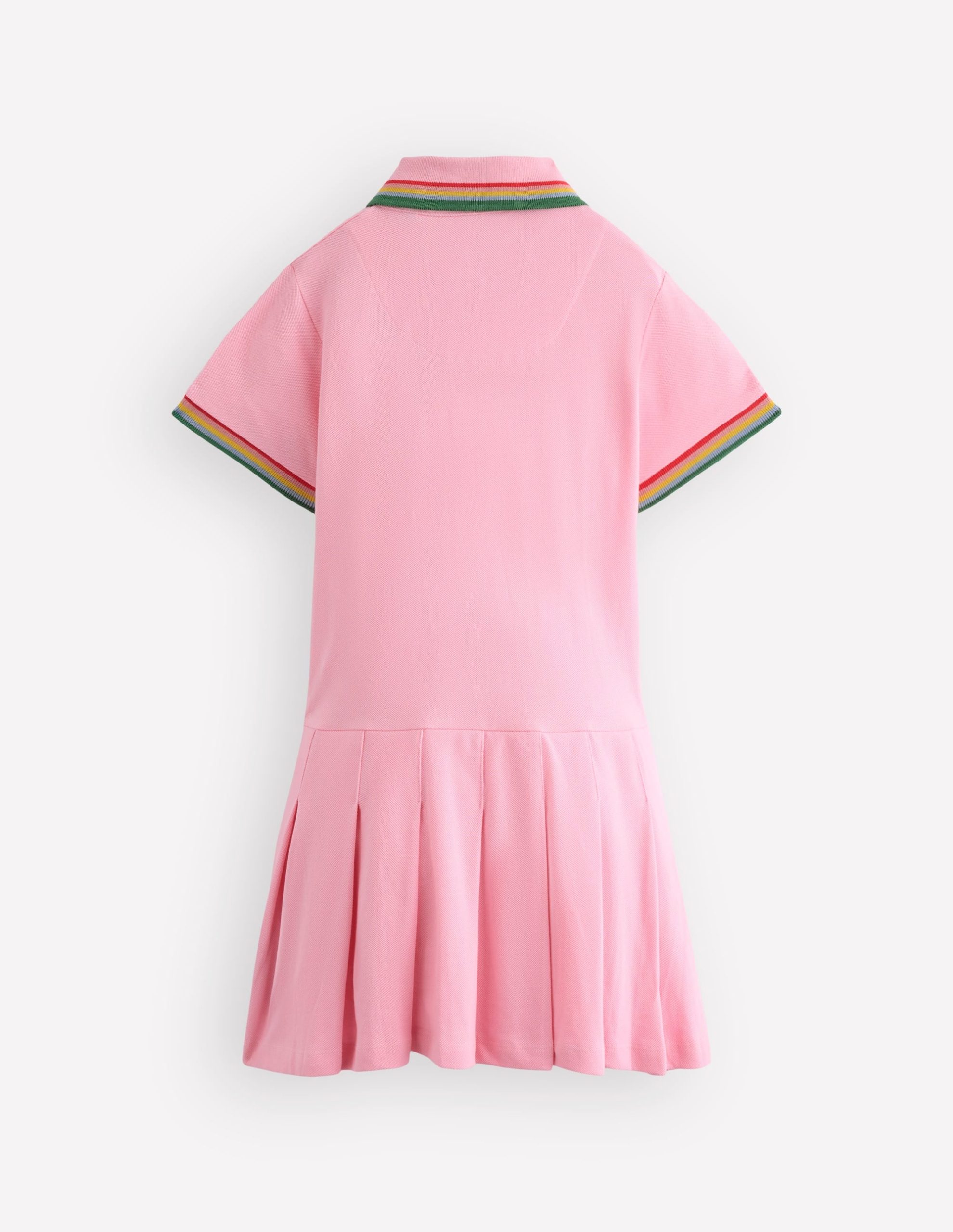 Pleated Skirt Jersey Dress-Almond Pink - Image 4