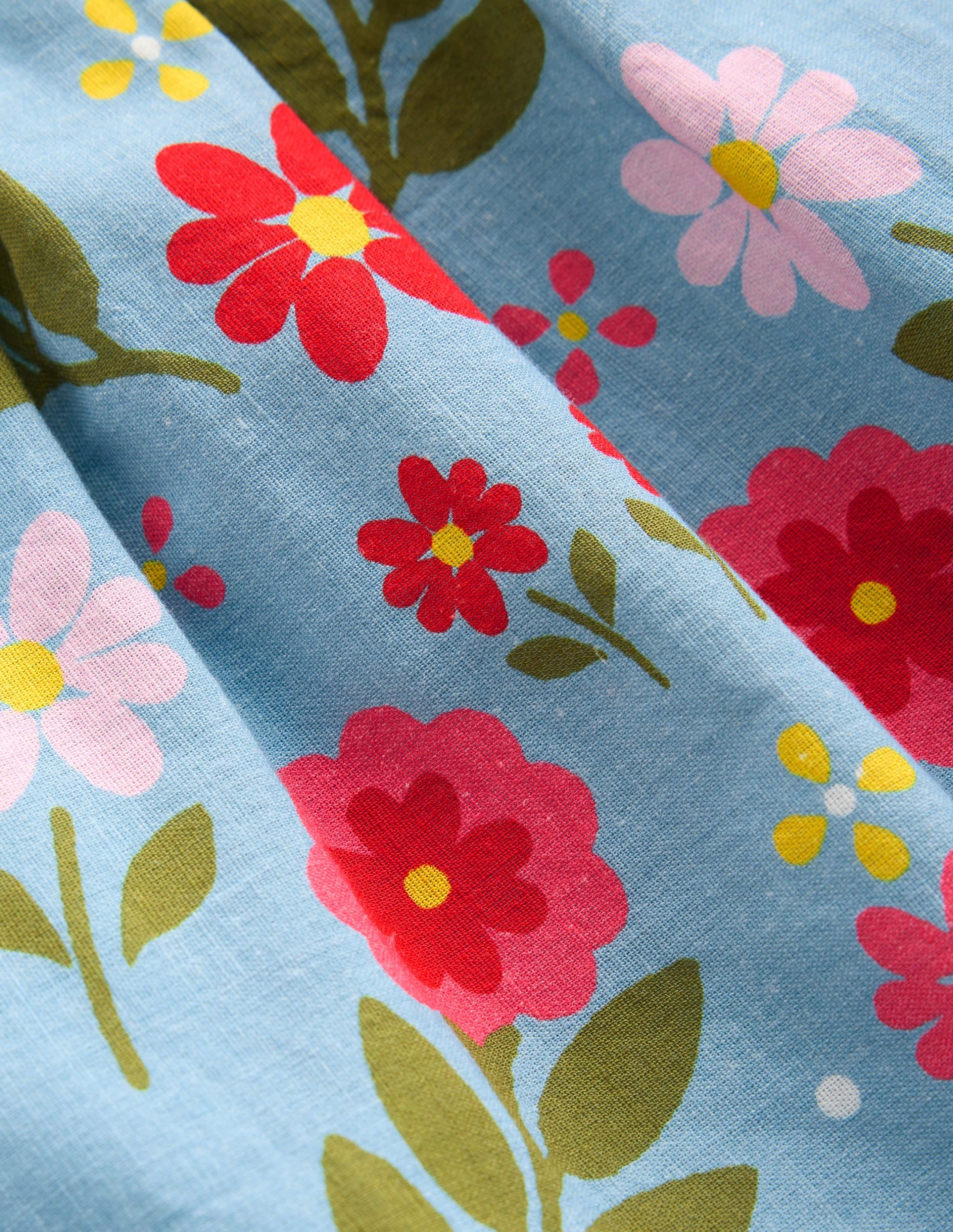 Ruffle Strap Sundress-Vintage Blue Floral Placement - Image 3