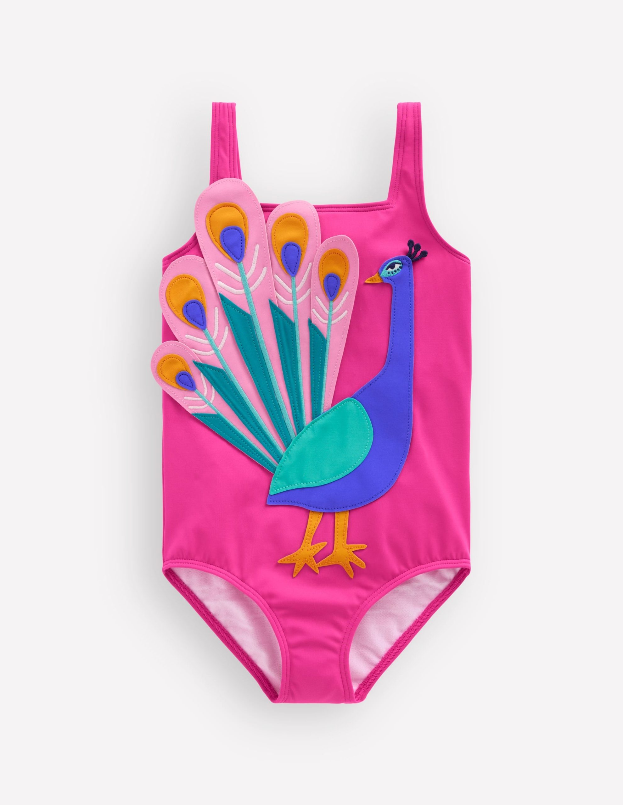 Appliqué Swimsuit-Pink Peacock - Image 2