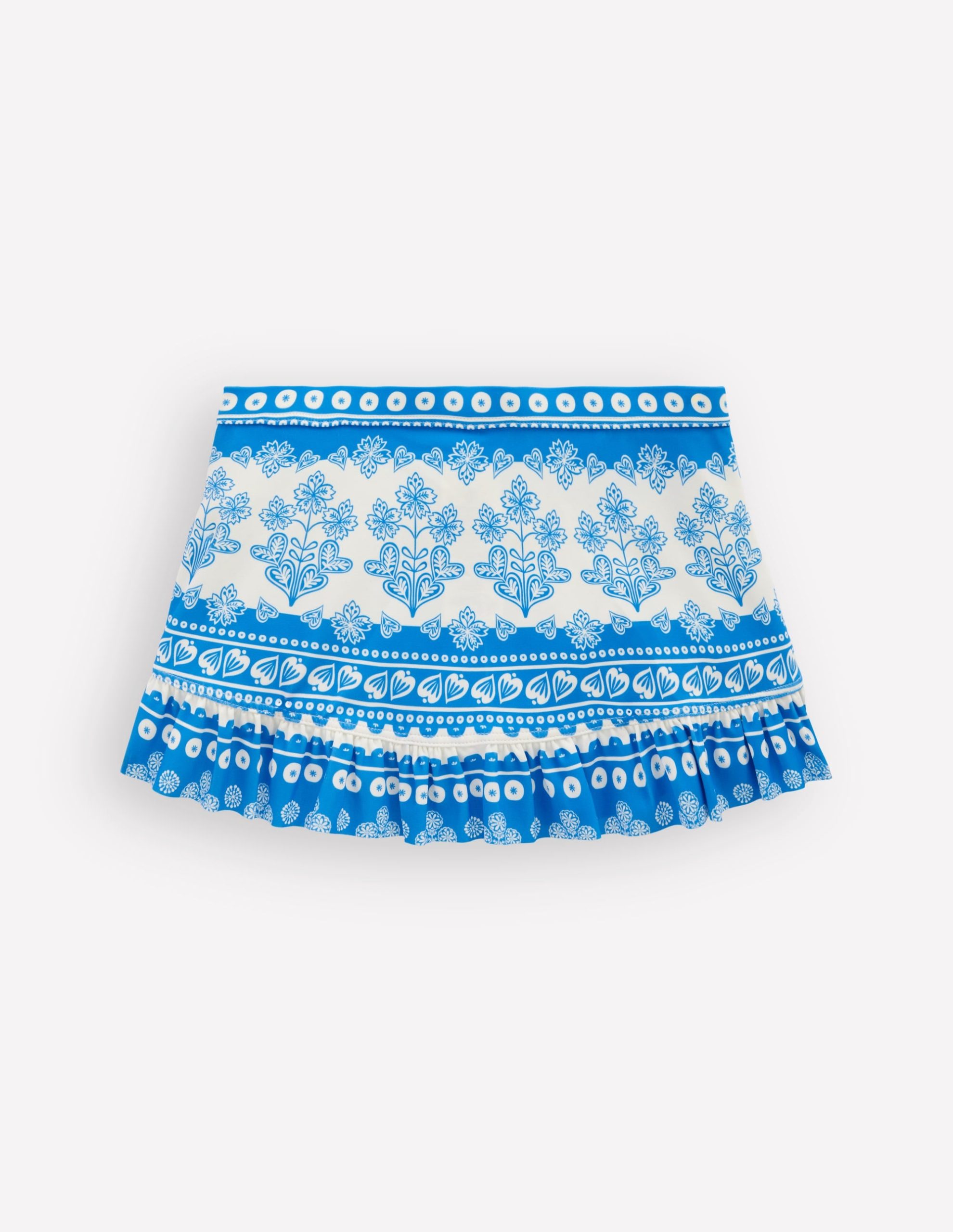 Swim Skirt-Azure Blue Woodblock - Image 2