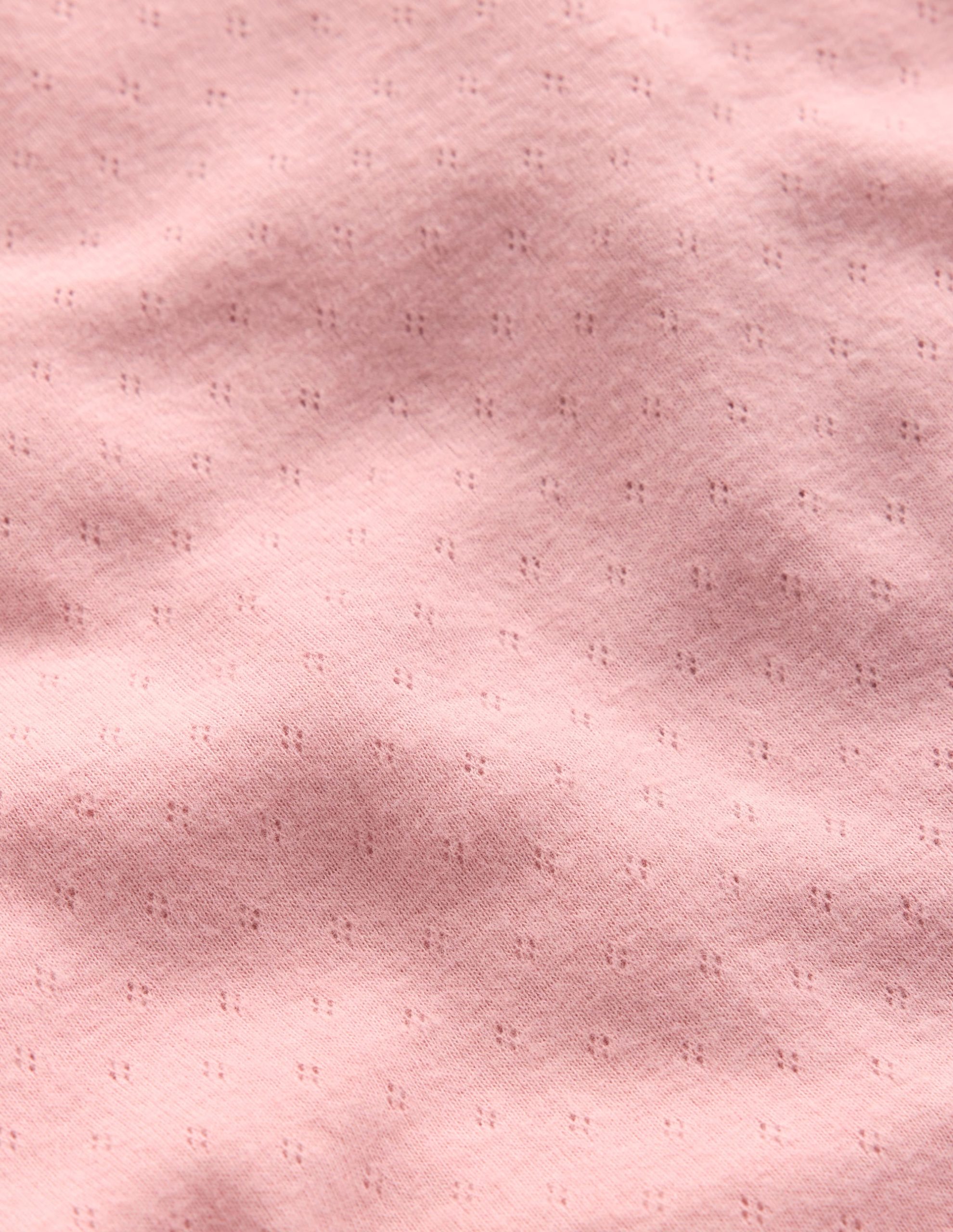 Long Sleeve Pointelle Top-Pink - Image 3