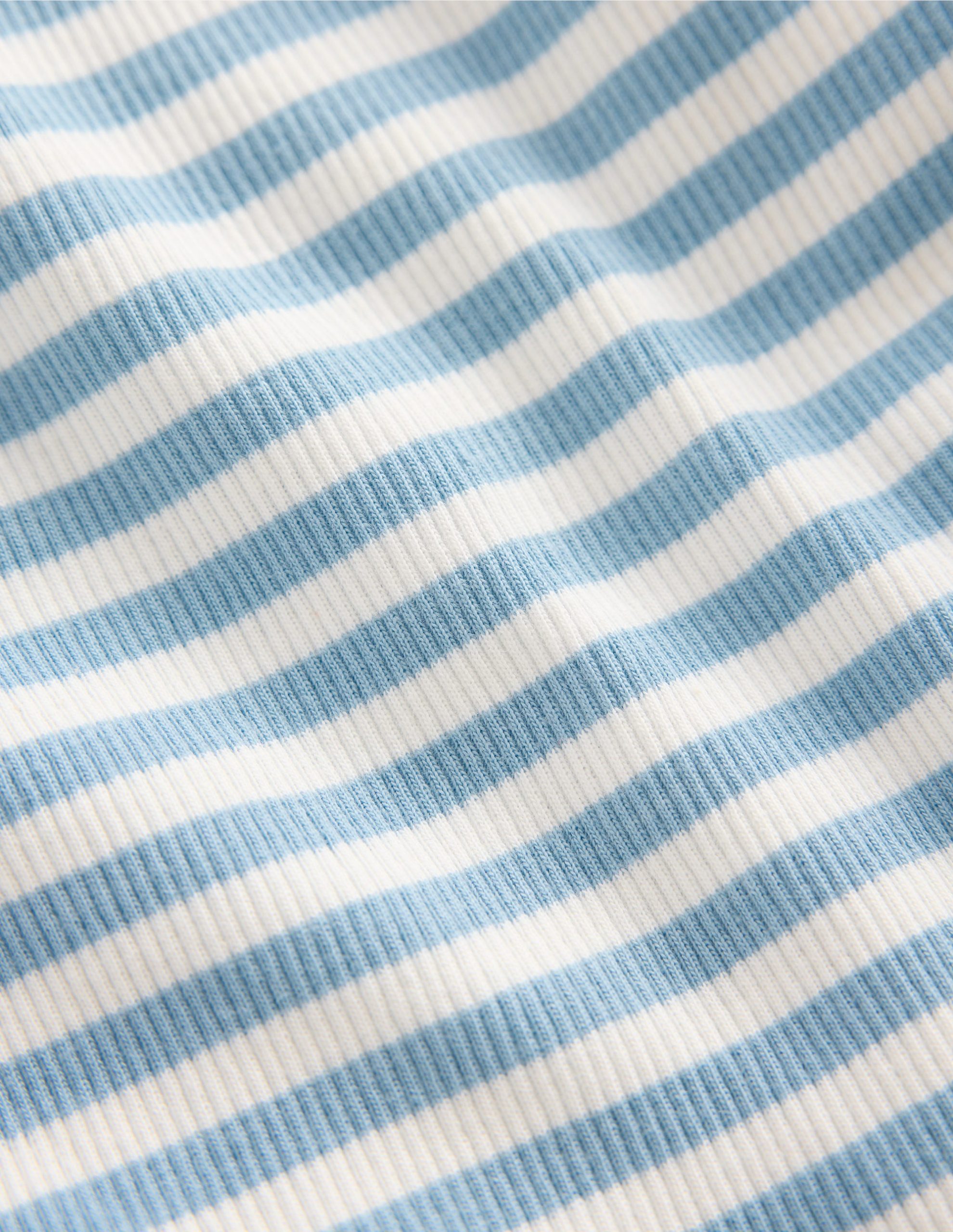 Ribbed Lace Trim Tank-Glacier Blue Stripe - Image 3