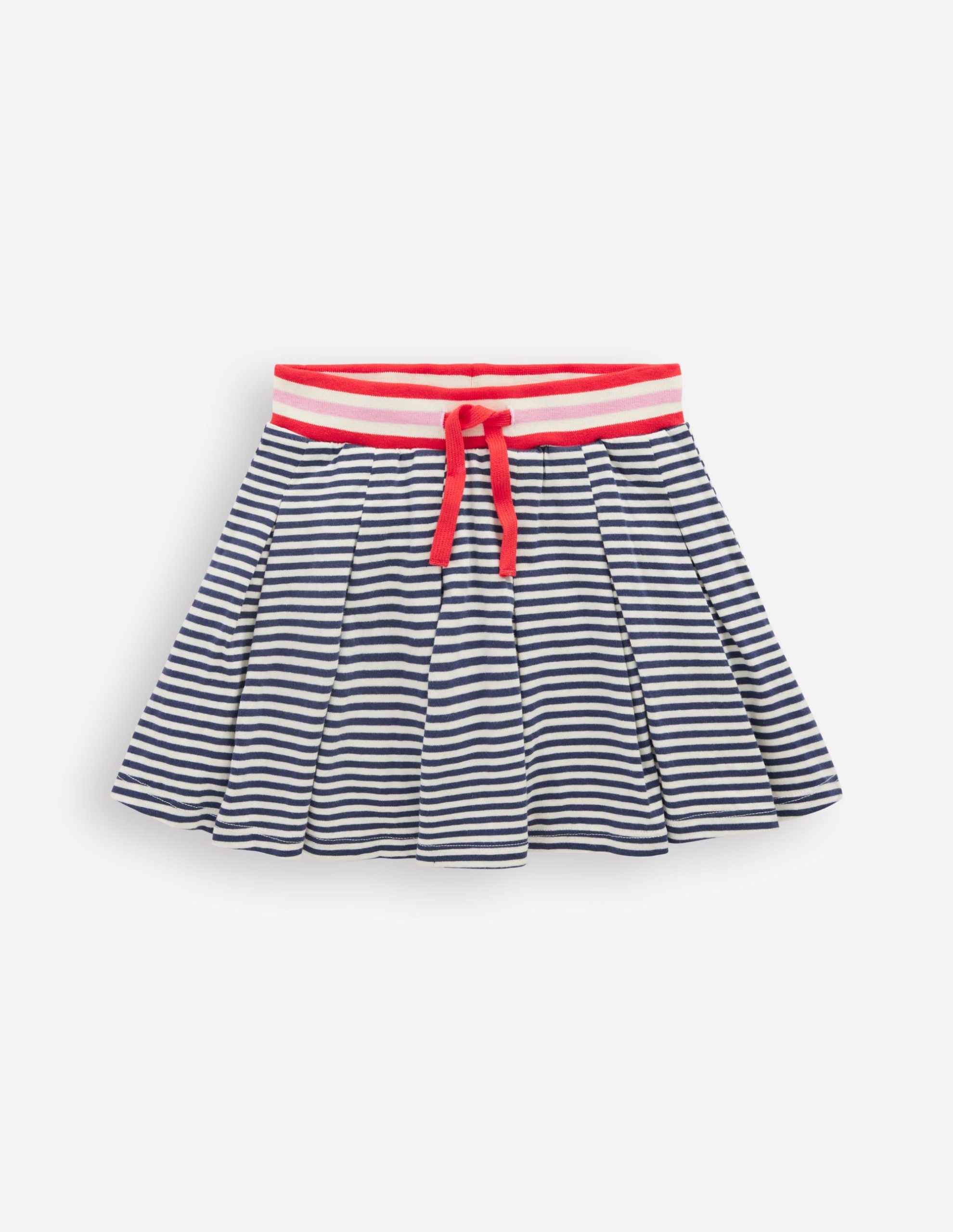 Pleated Jersey Skort-Navy Stripe - Image 2