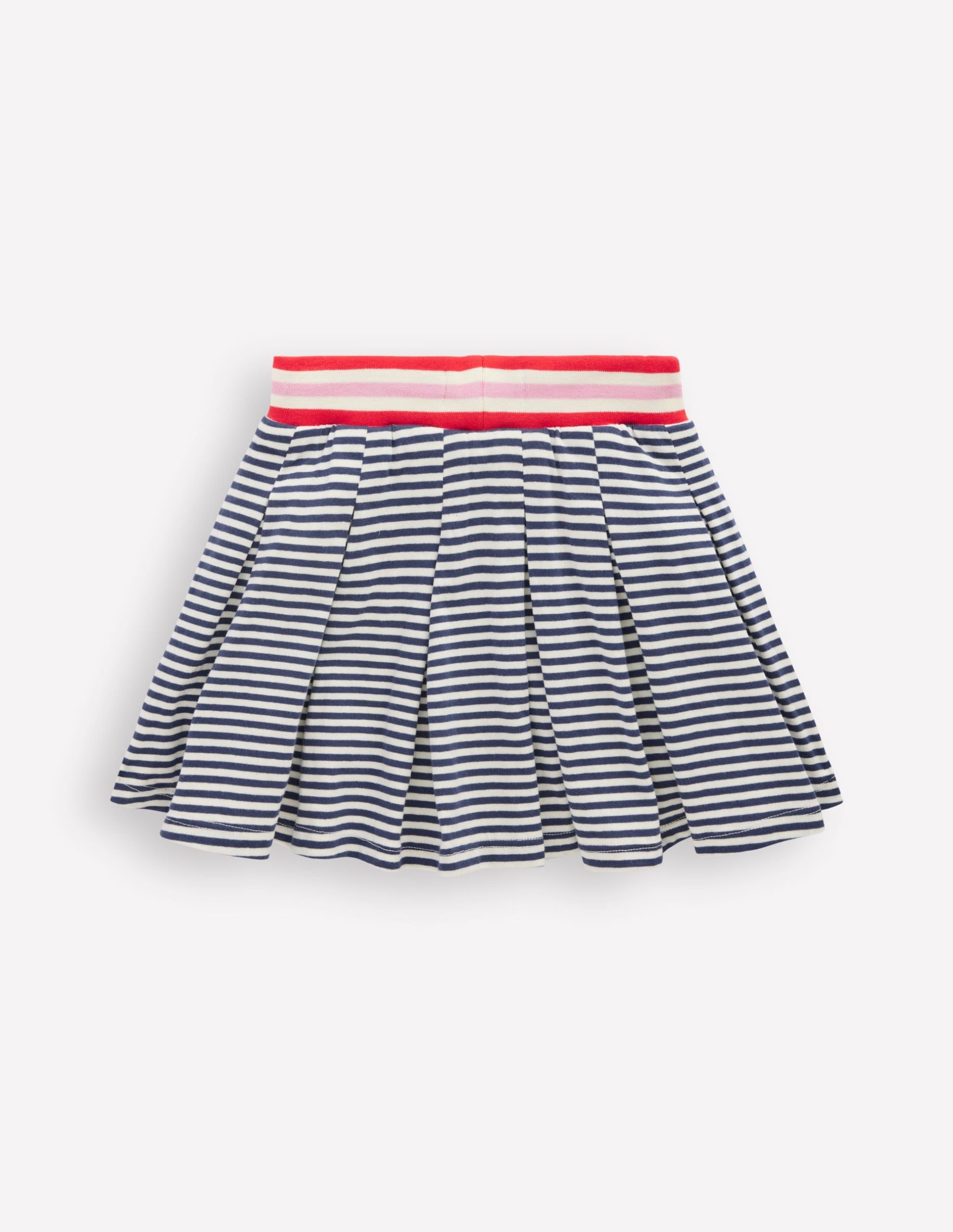 Pleated Jersey Skort-Navy Stripe - Image 3