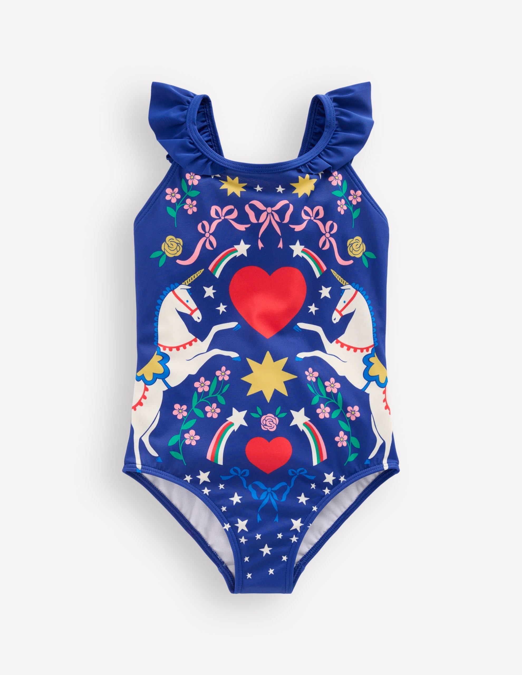 Hallie Frill Strap Swimsuit-Sapphire Blue Unicorn