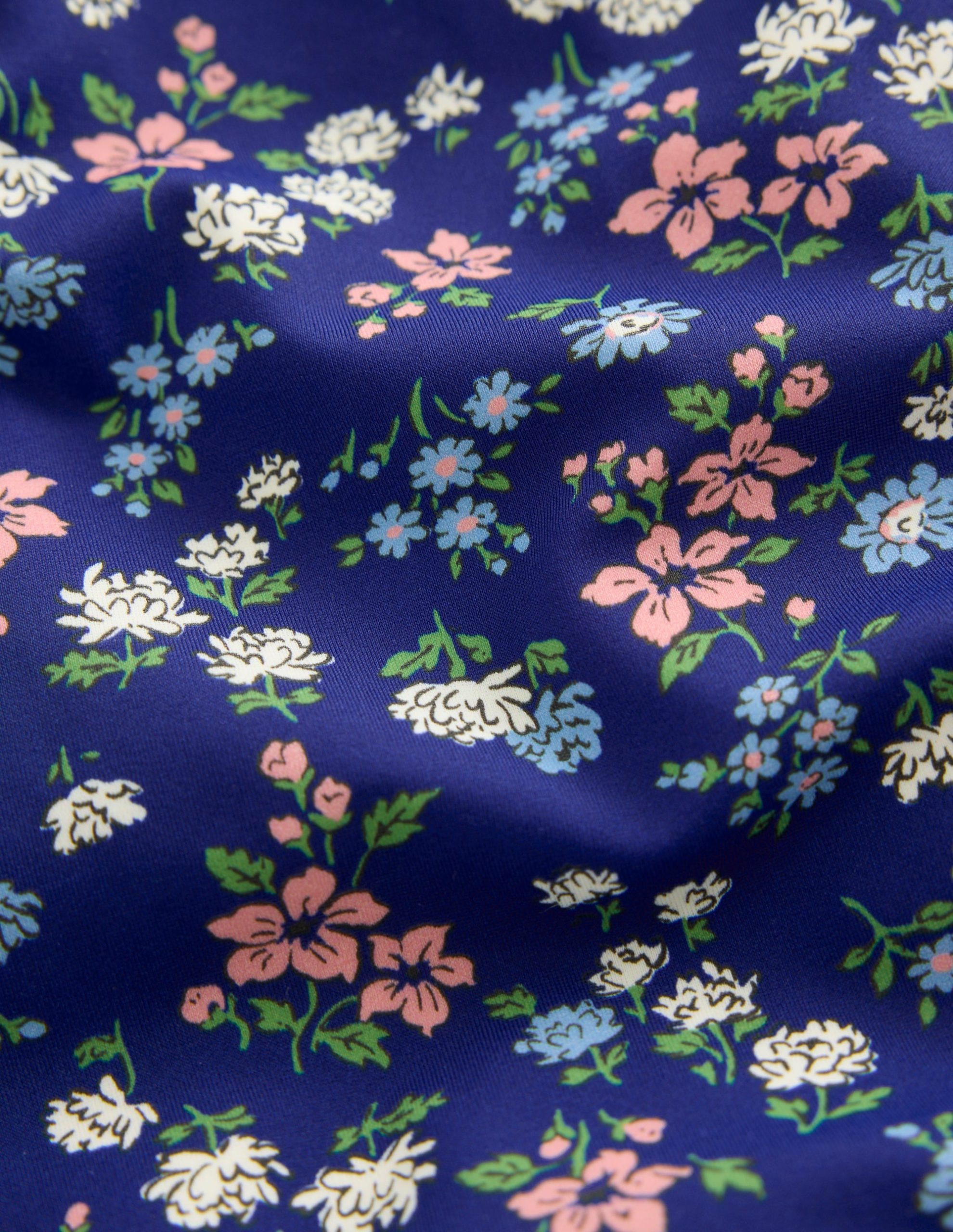 Hallie Frill Strap Swimsuit-Sapphire Blue Meadow Floral - Image 3