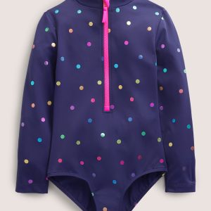 Long-sleeved Swimsuit-Rainbow Foil Confetti Spot