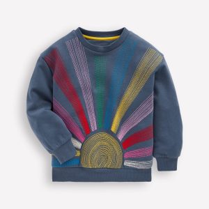 Bobbie Appliqué Sweatshirt-Vintage Indigo Sun