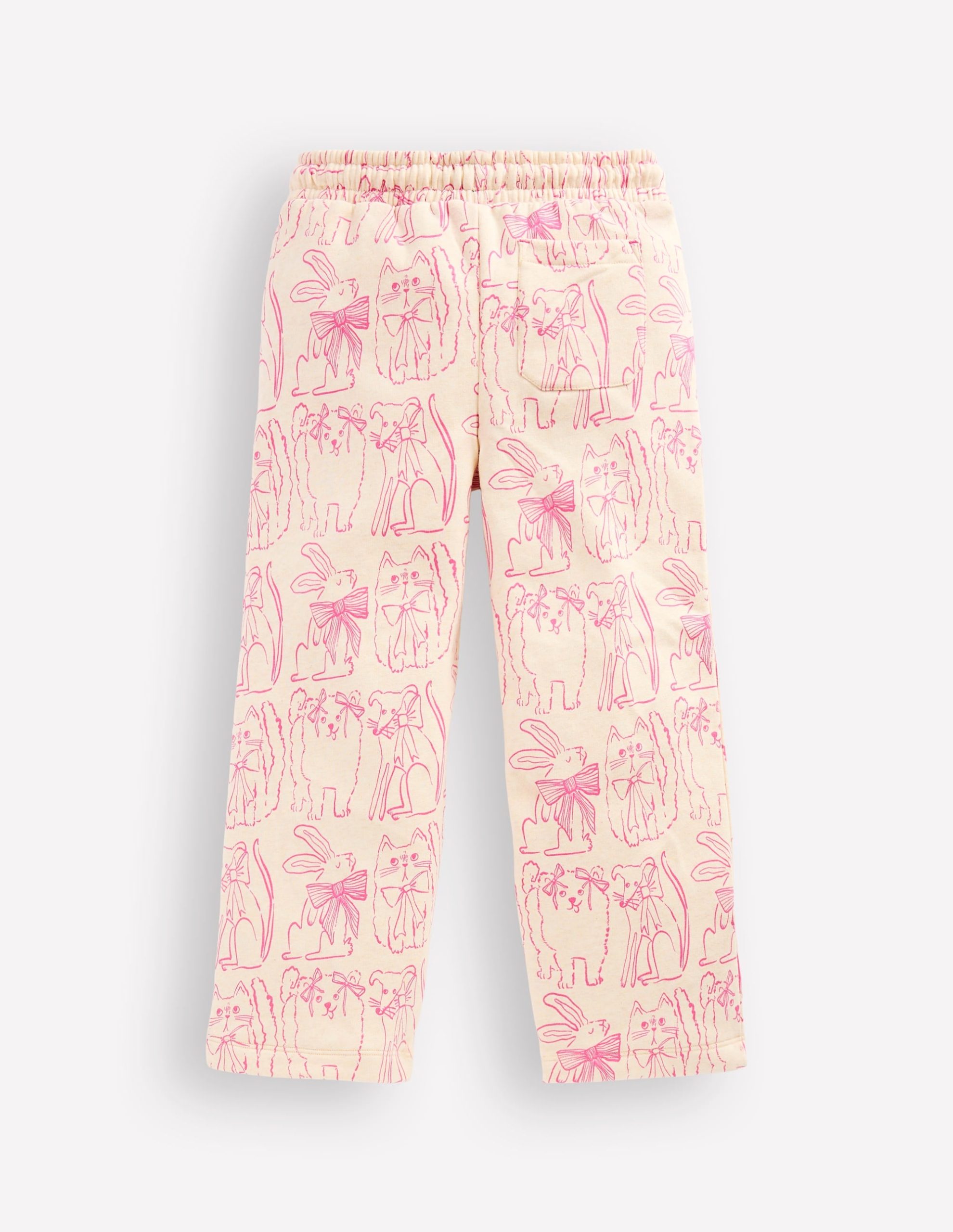 Wide Leg Printed Sweatpants-Oatmeal Cats - Image 5
