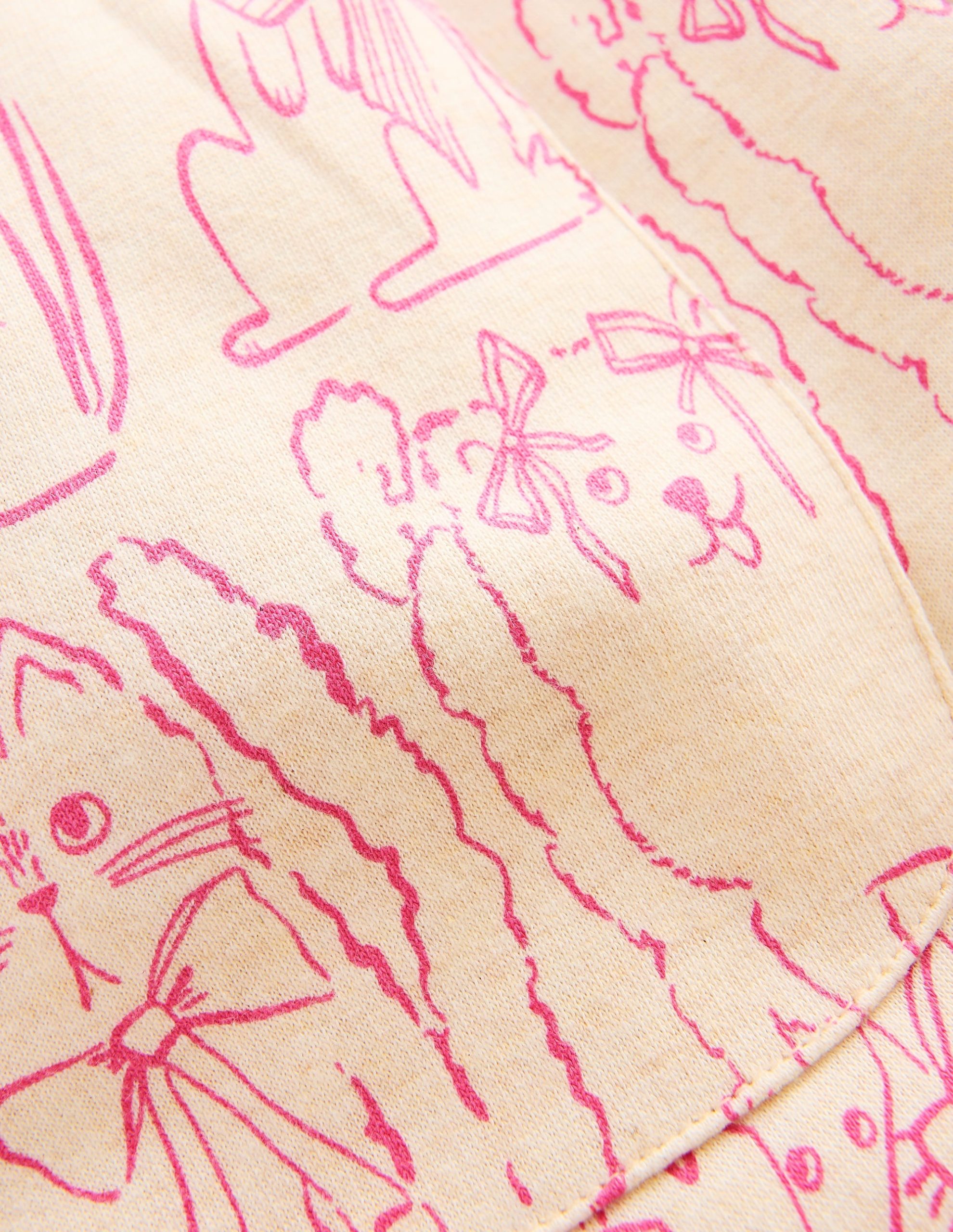 Wide Leg Printed Sweatpants-Oatmeal Cats - Image 6