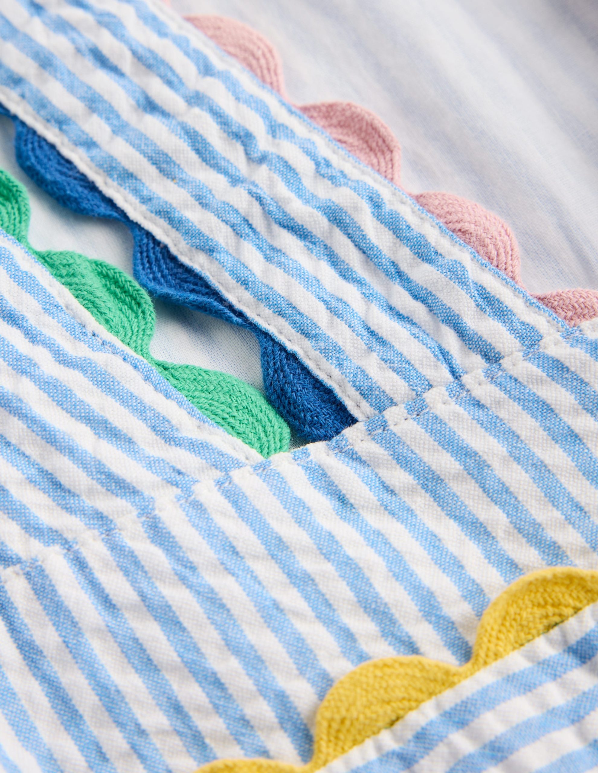 Ric Rac Trim Flutter Dress-Sapphire Blue Stripe - Image 4