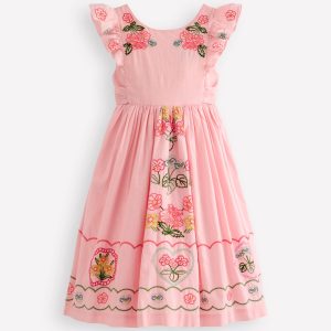 Bow Back Midi Dress-Chalk Pink