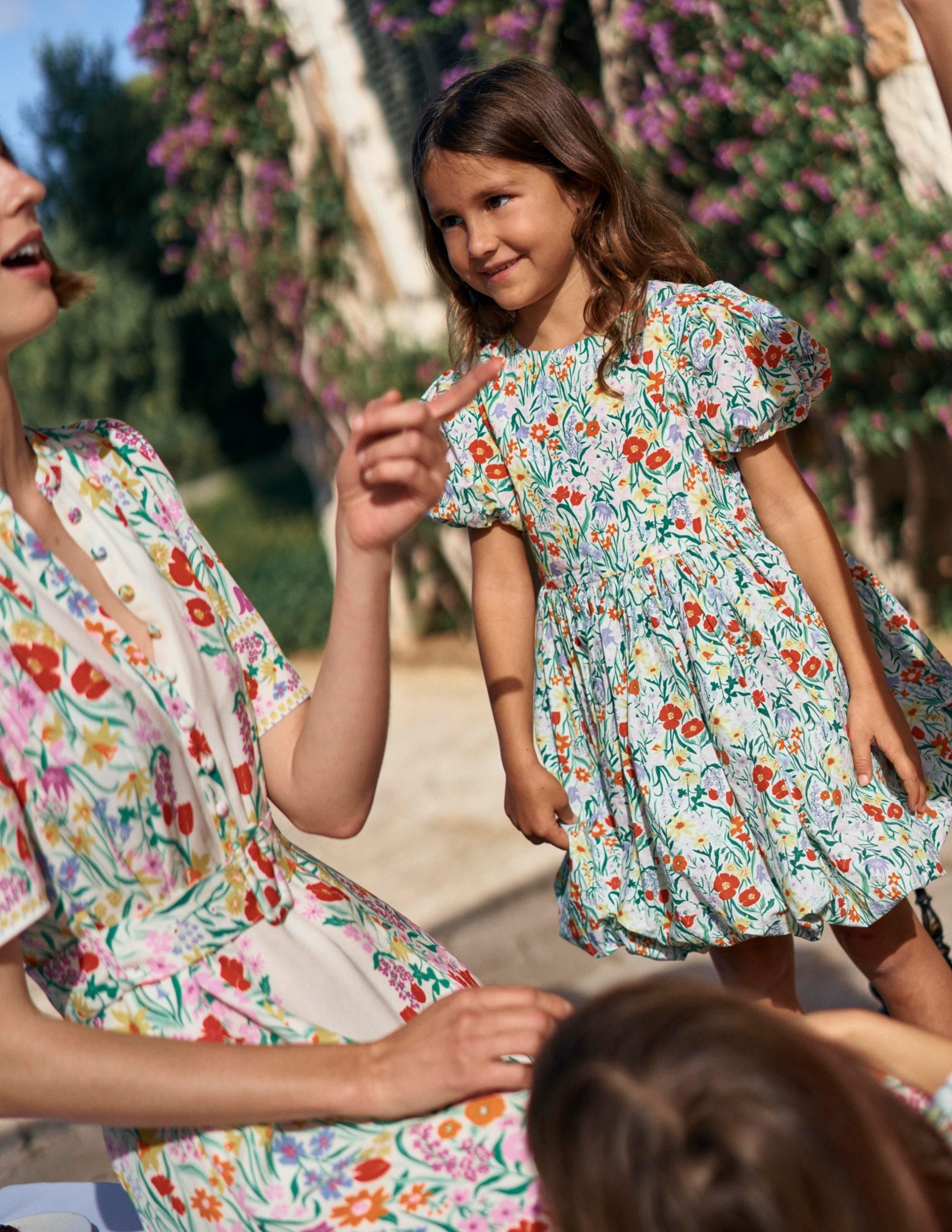Bubble Hem Dress-Honeysuckle Flower Vine - Image 5
