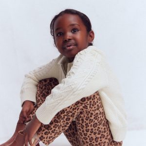 Ribbed Flared Leggings-Leopard