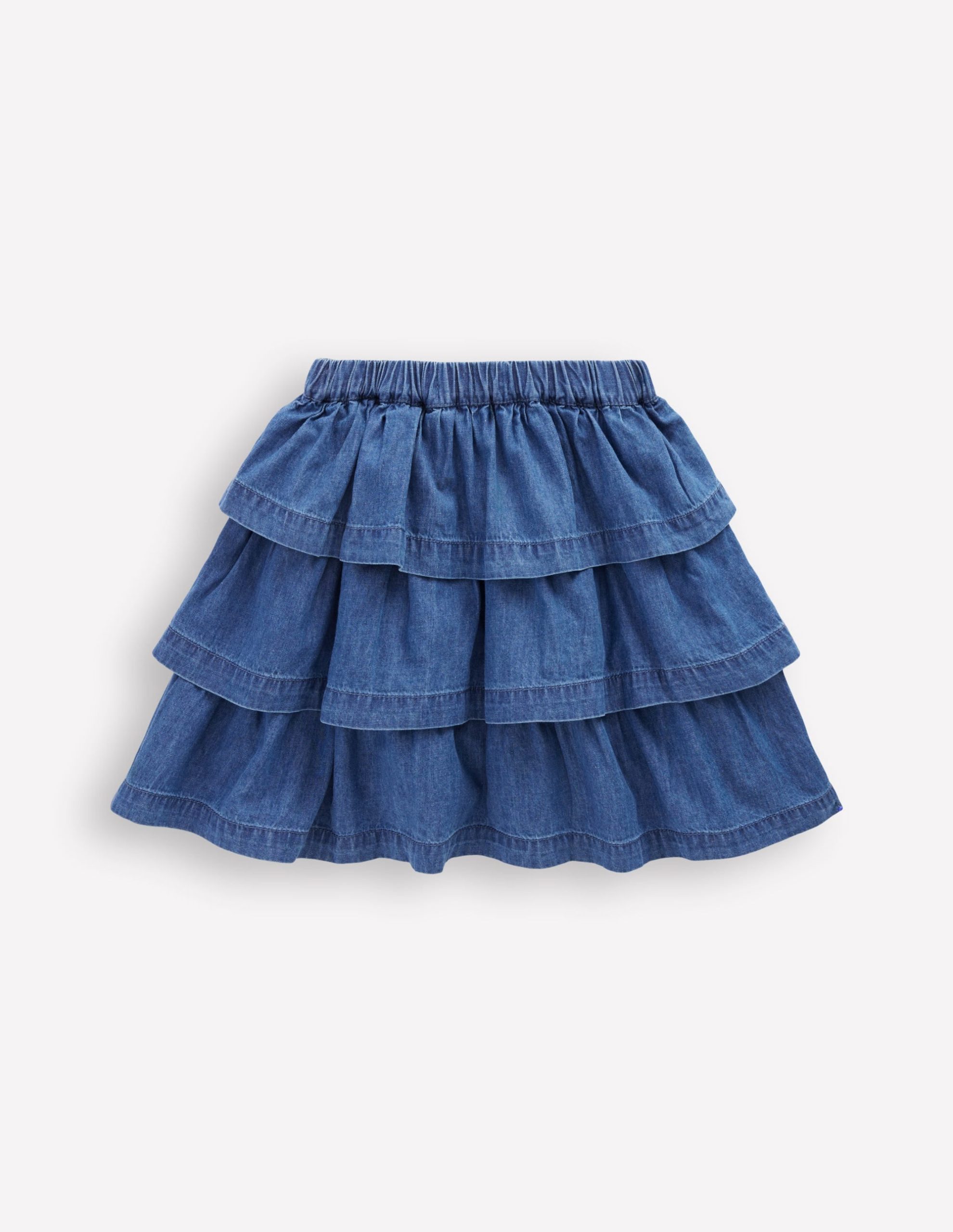 Ruffle Tiered Skirt-Mid Vintage Denim - Image 2