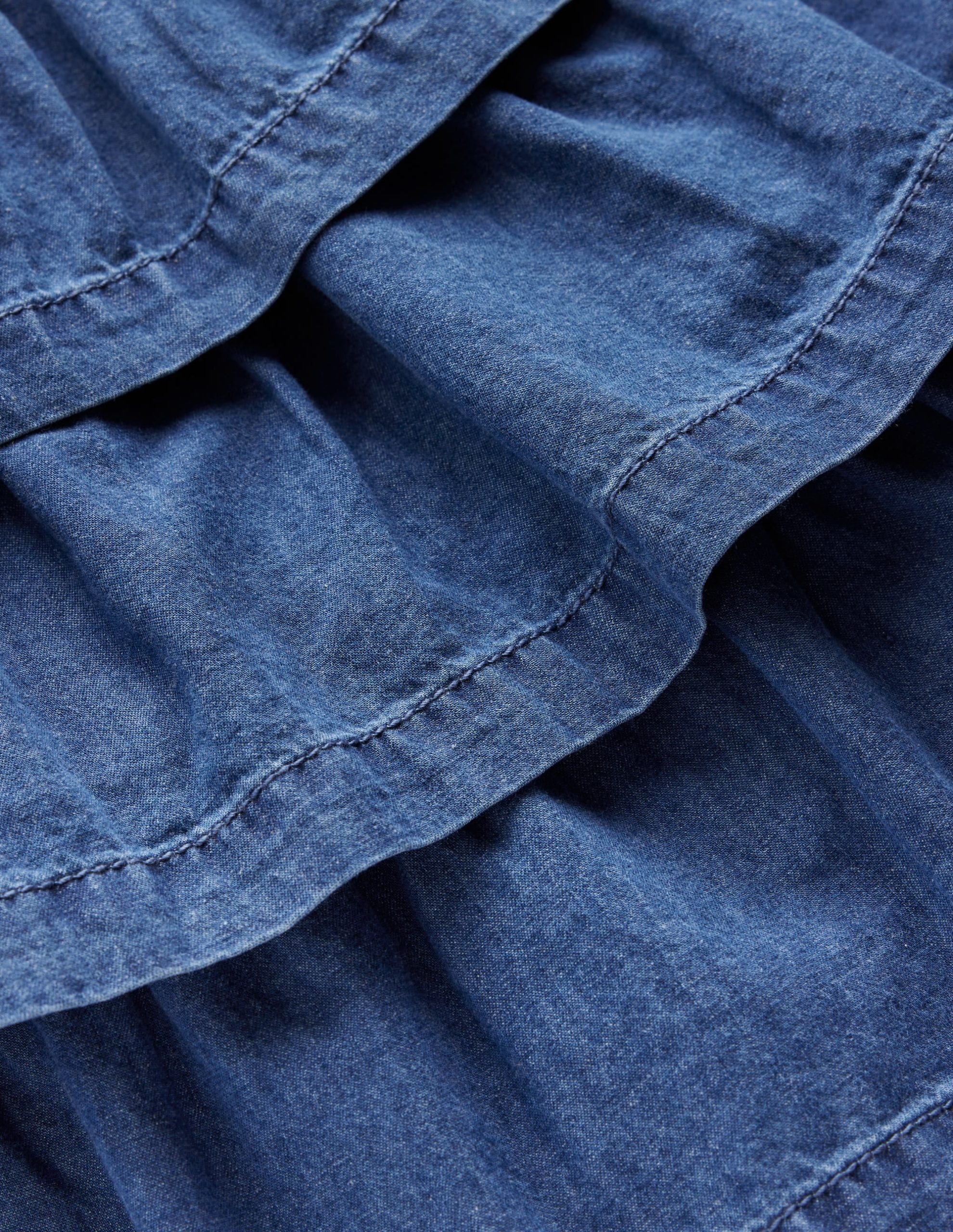 Ruffle Tiered Skirt-Mid Vintage Denim - Image 3