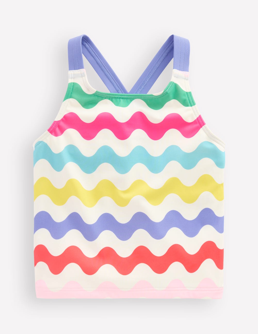 Cross-Back Tankini Top-Multi Wave