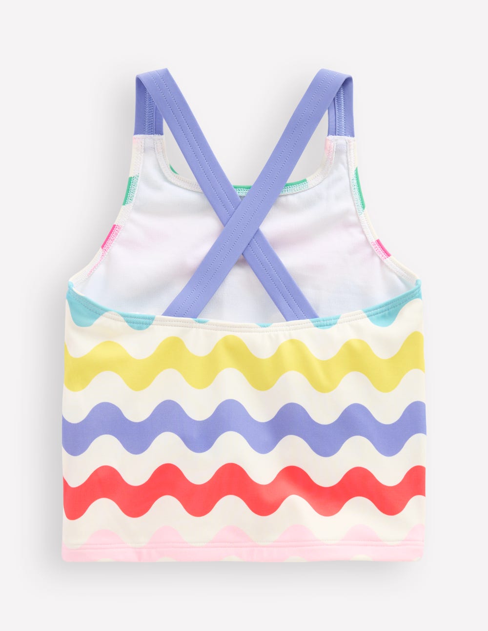 Cross-Back Tankini Top-Multi Wave - Image 2