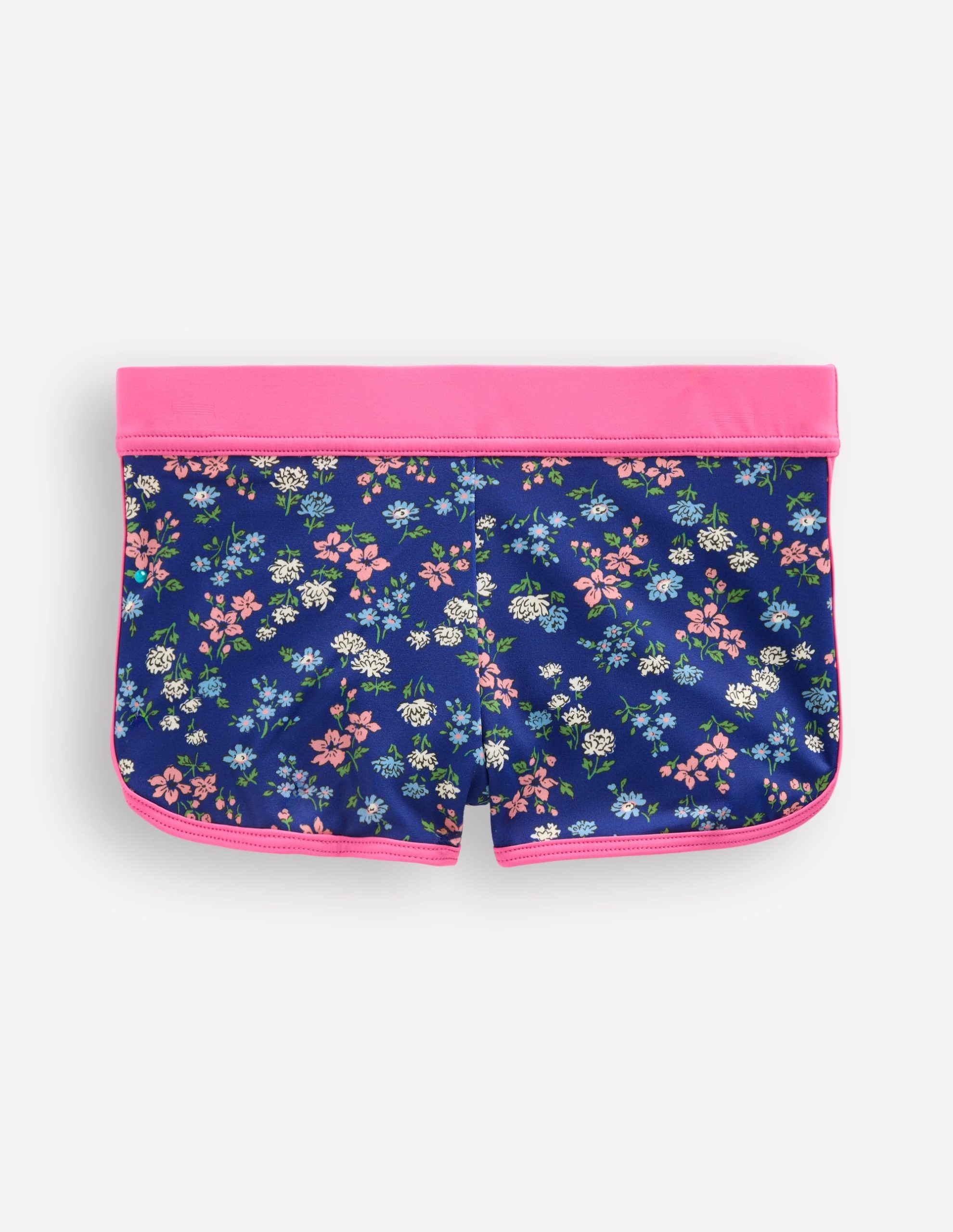 Patterned Swim Shorts-Sapphire Blue Meadow Floral