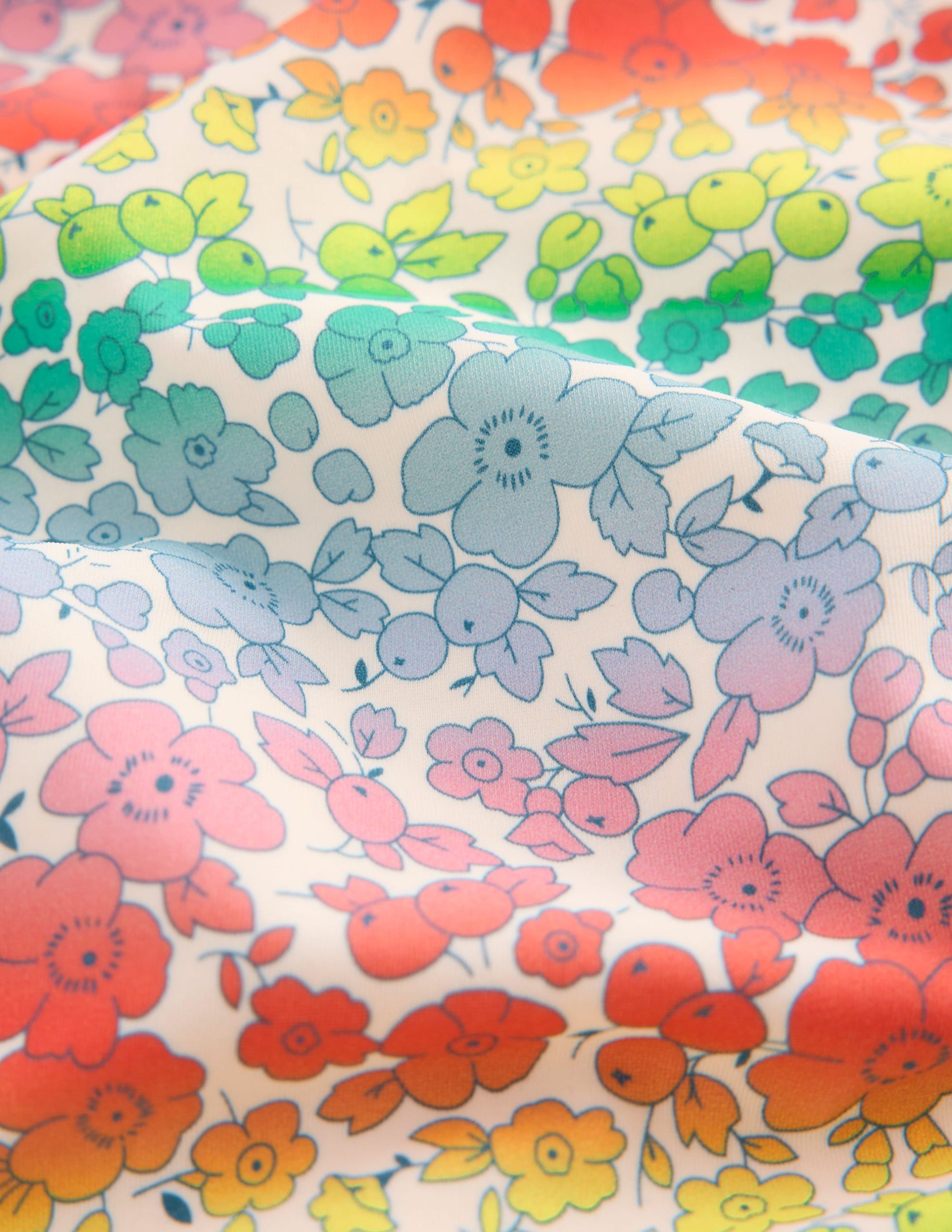 Ruched Tankini Set-Rainbow Ombre Flowerbed - Image 3