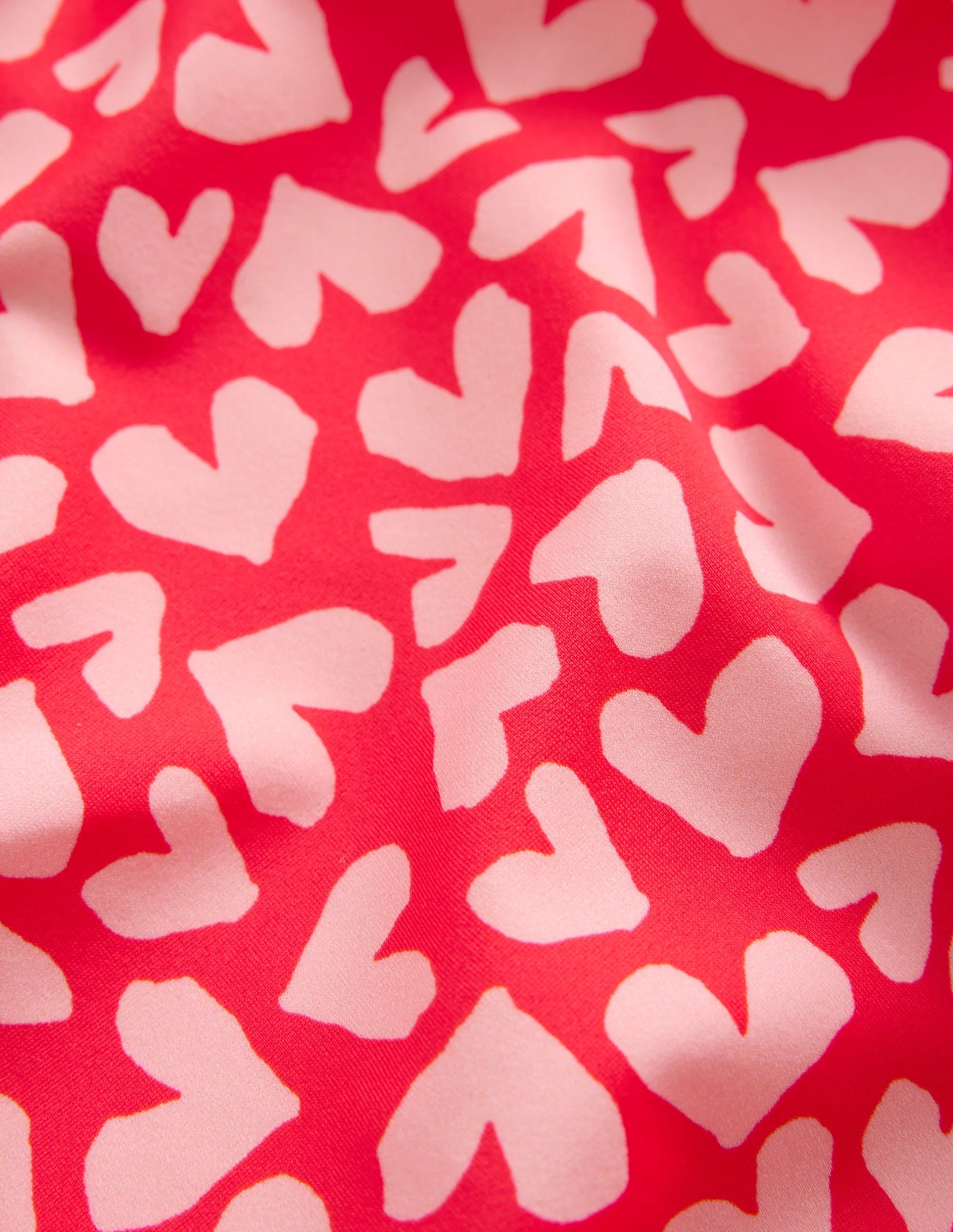 Ruched Tankini Set-Rockabilly Red Collage Hearts - Image 3