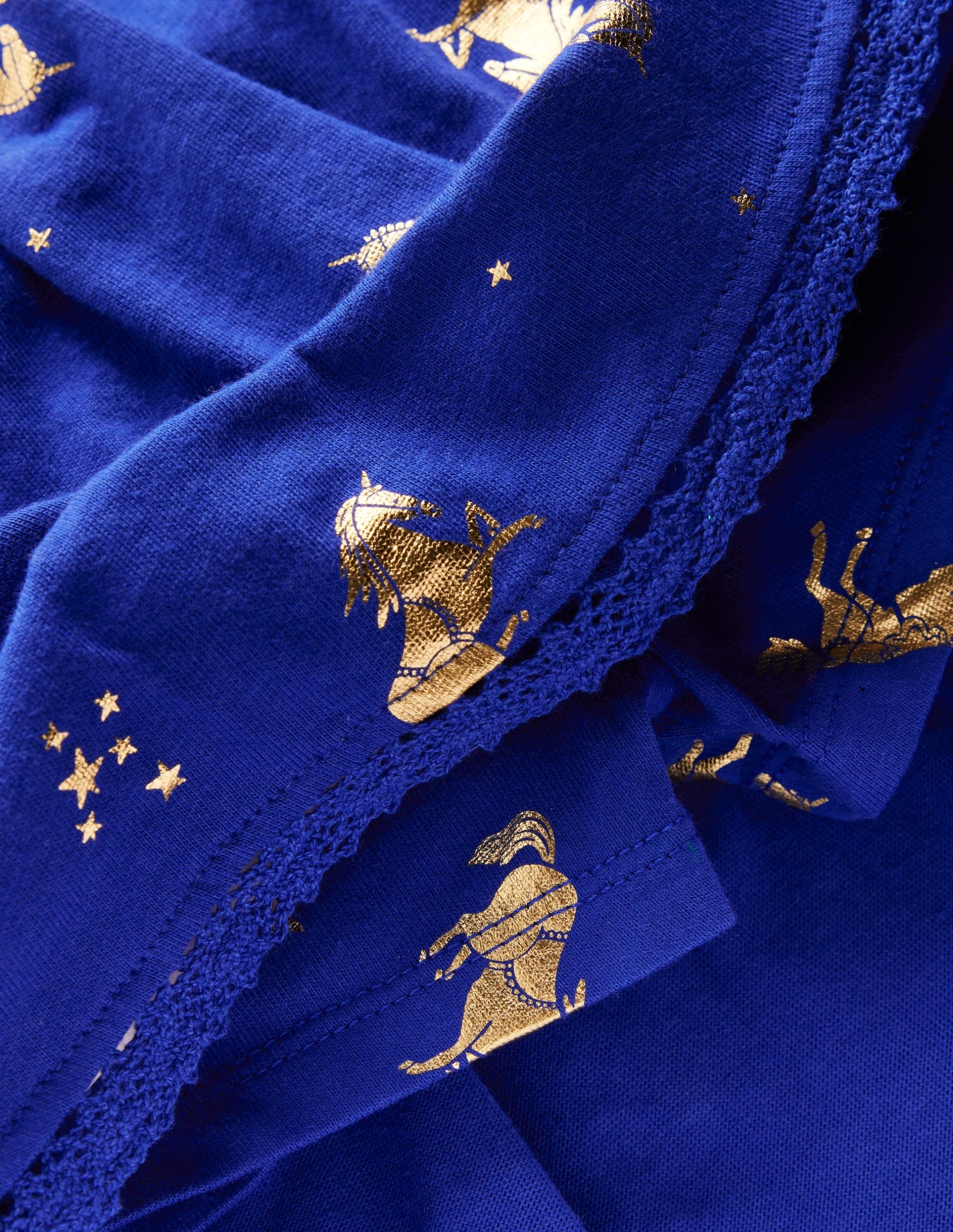 Ruffle Jersey Skort-Sapphire Blue Horses - Image 3