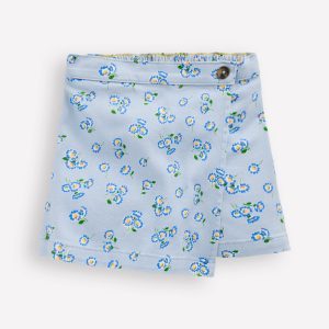 Wrap Woven Skort-Misty Blue Daisy