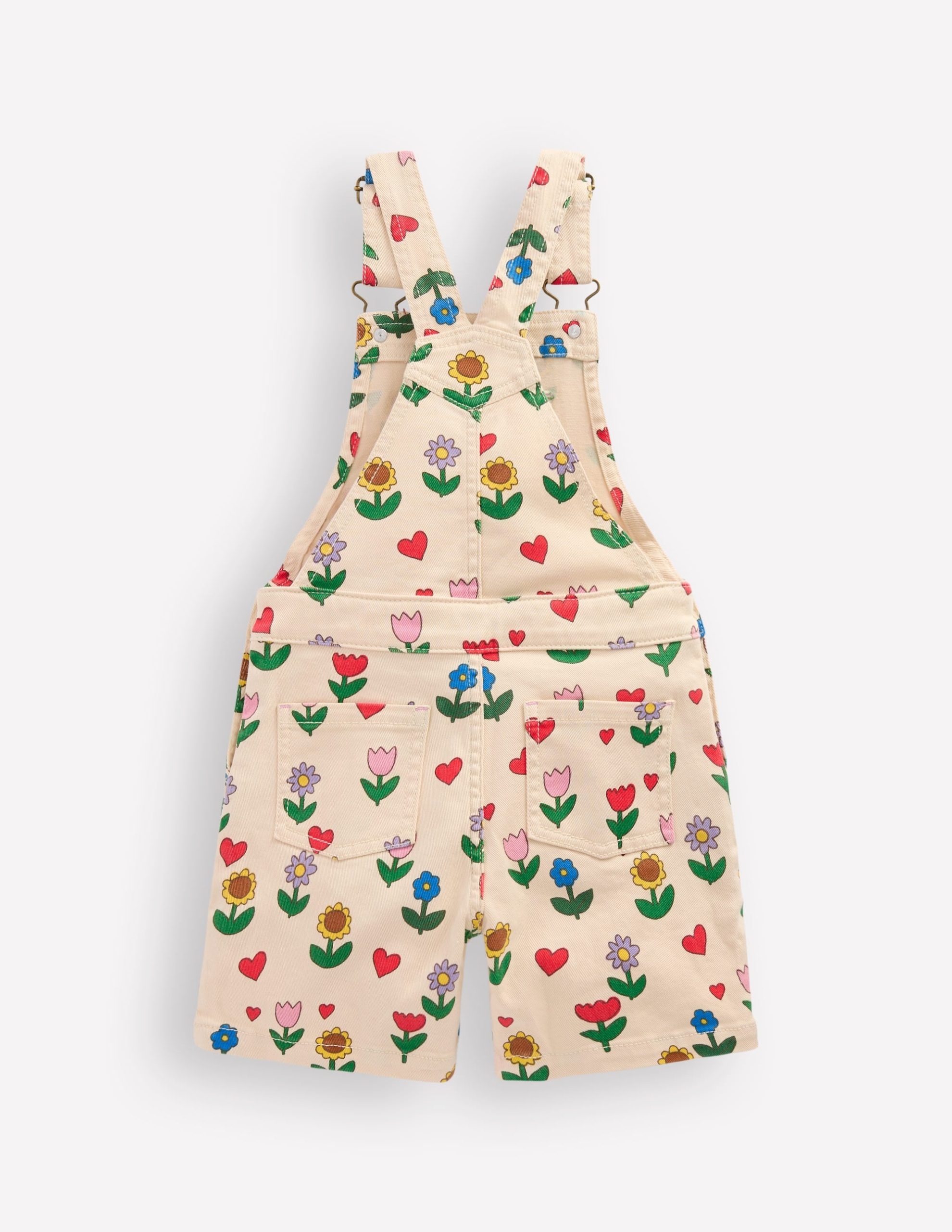 Short Overalls-Ivory Sunflower Garden - Image 2