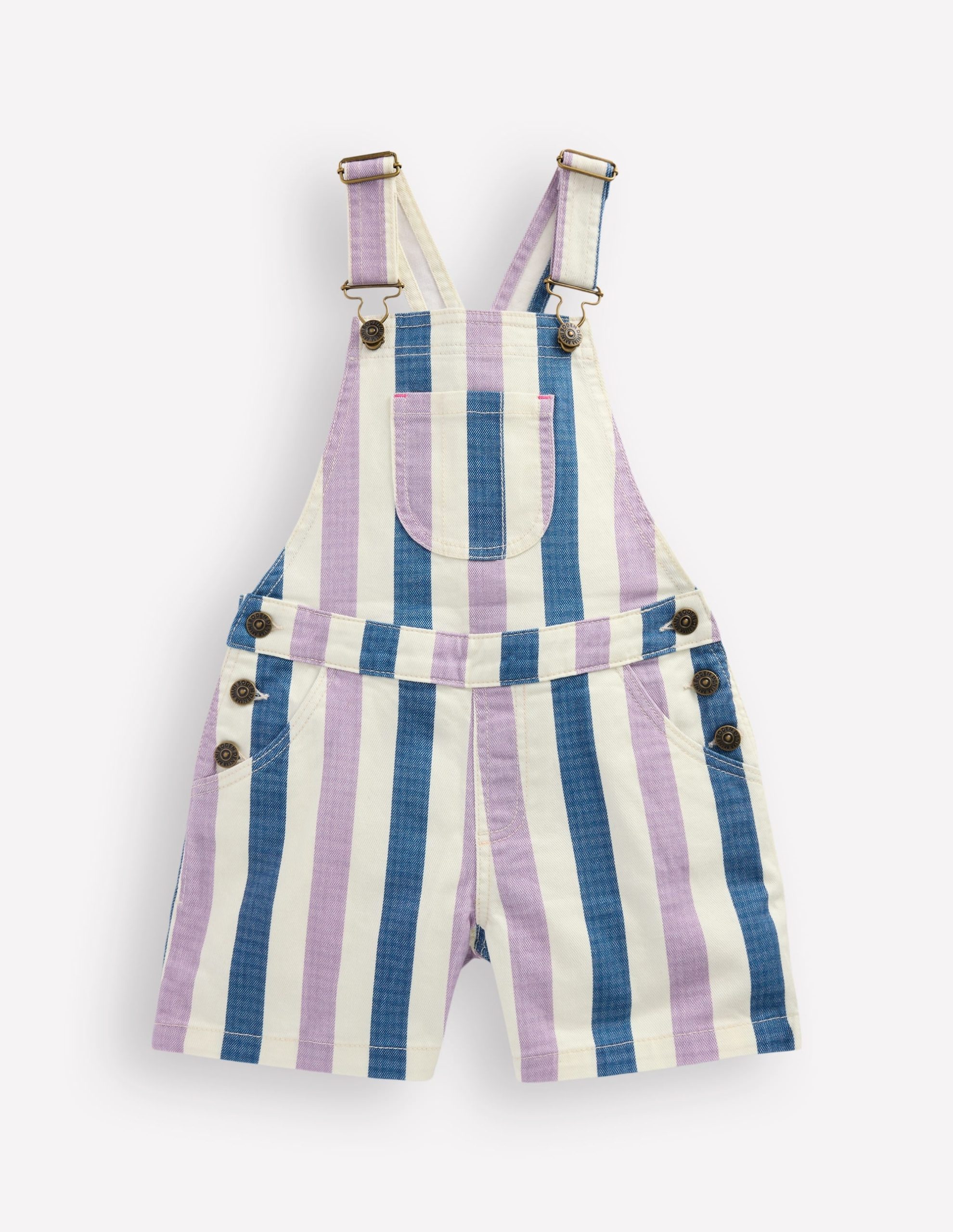 Short Overalls-Purple/Navy Stripe