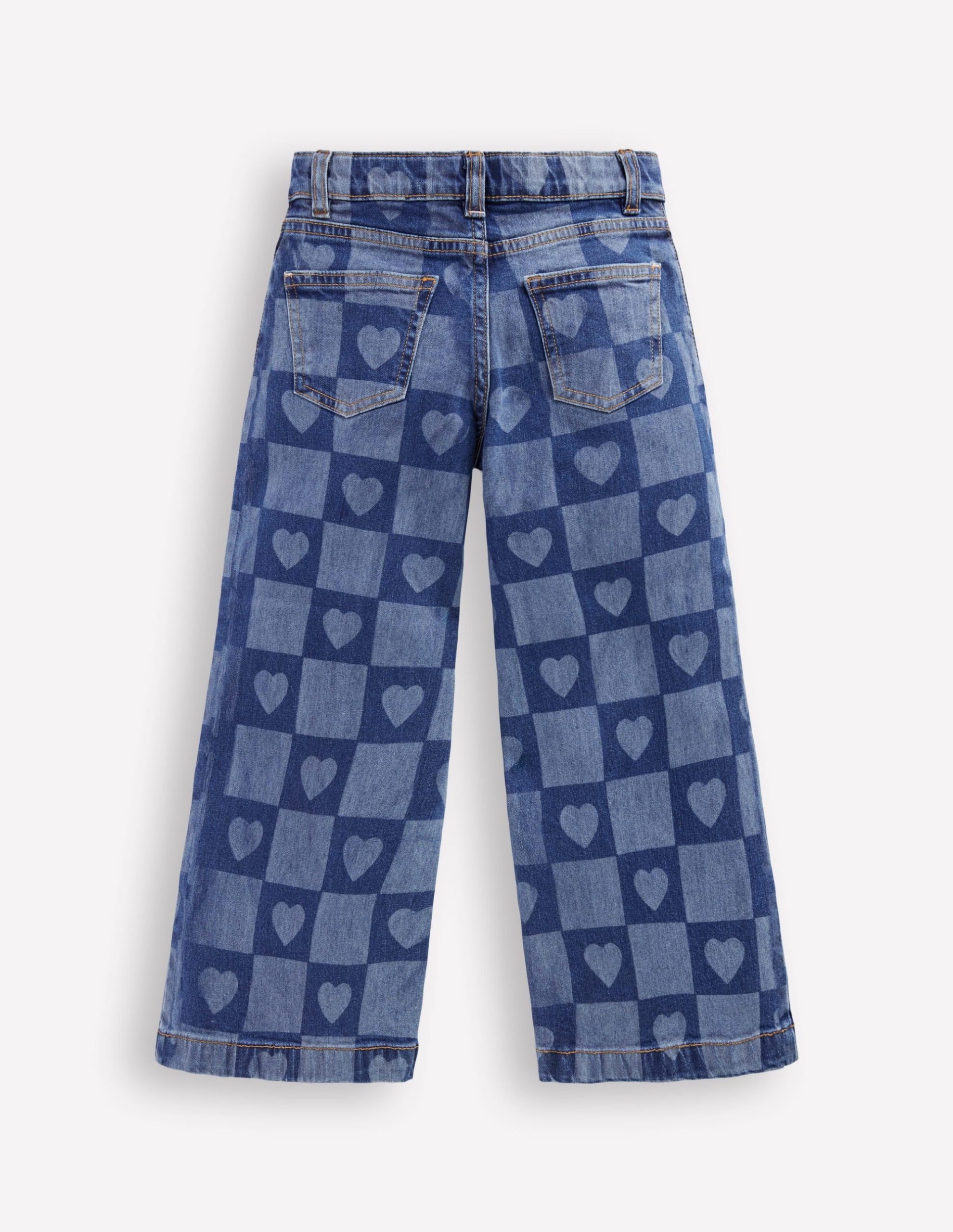 Wide Leg Jeans-Heart Checkerboard Denim - Image 2