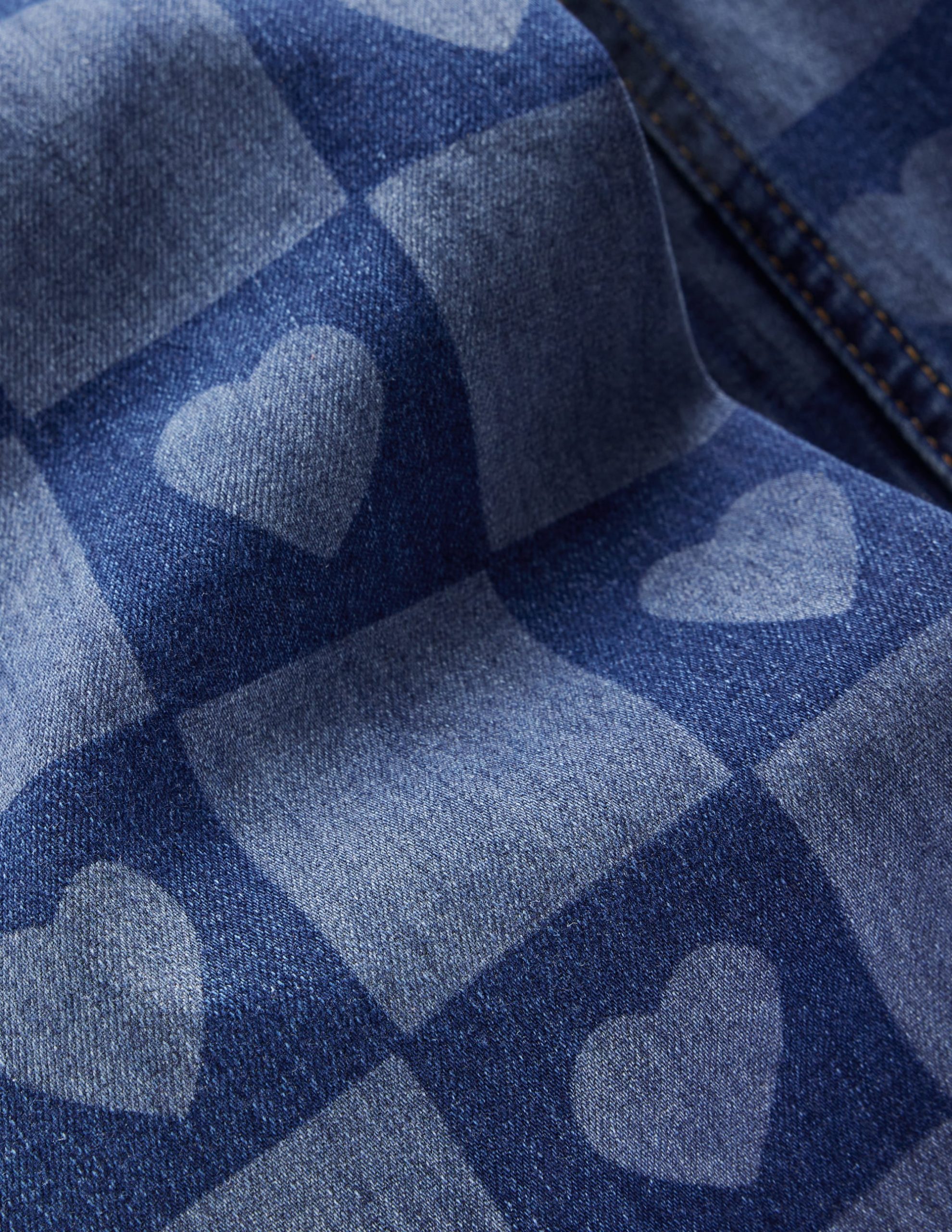 Wide Leg Jeans-Heart Checkerboard Denim - Image 3