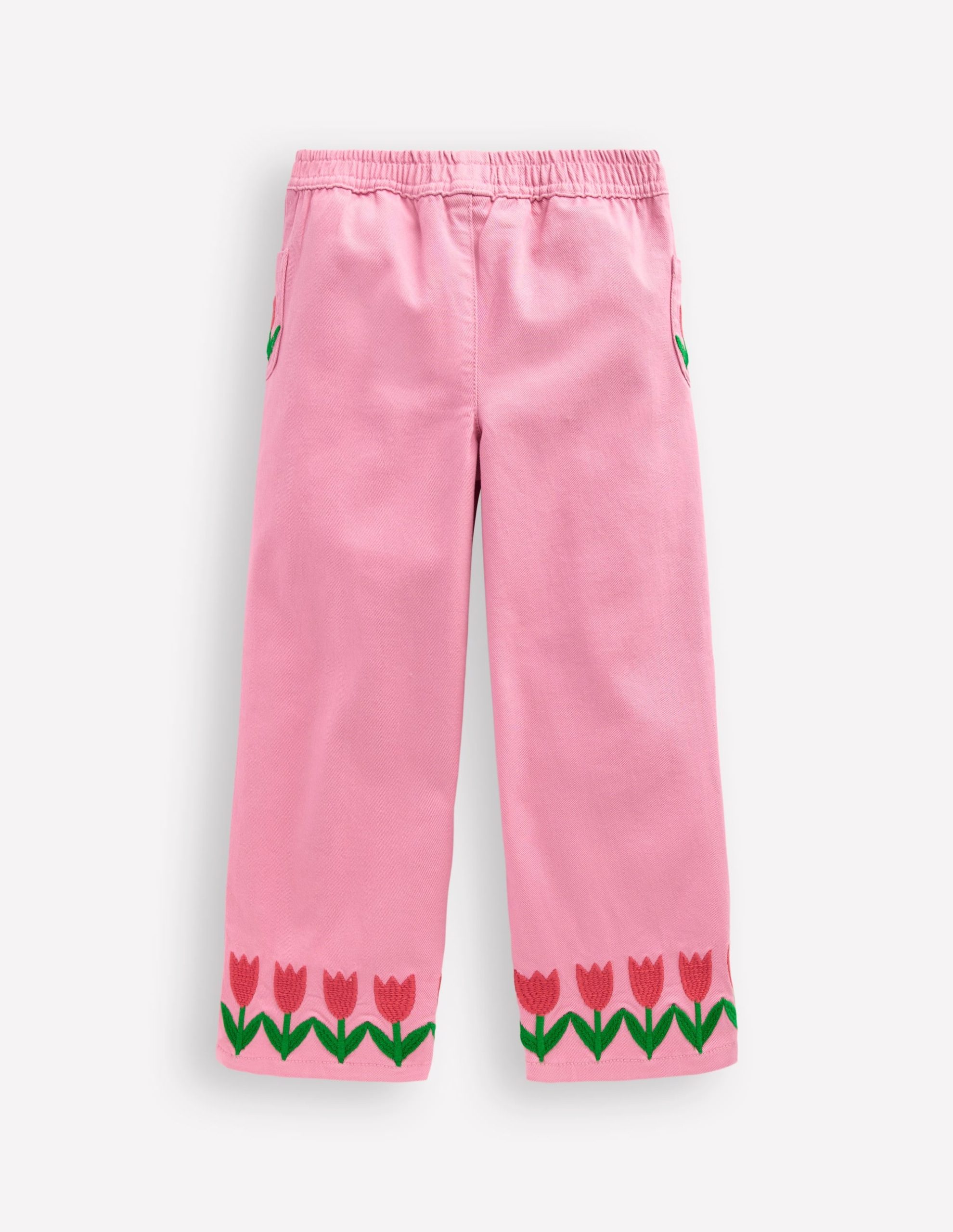Wide Leg Pull-on Jeans-Pink Tulips - Image 5