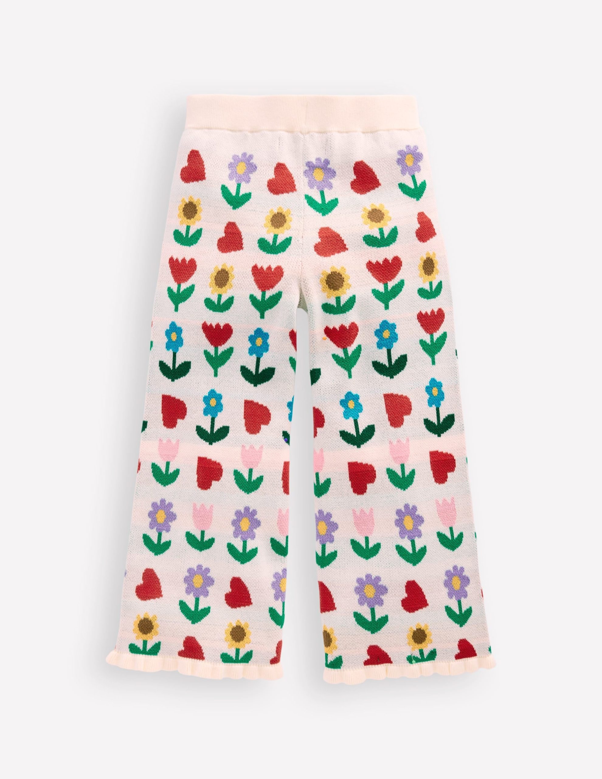 Flared Knitted Pants-Ecru Marl Sunflower Garden - Image 5
