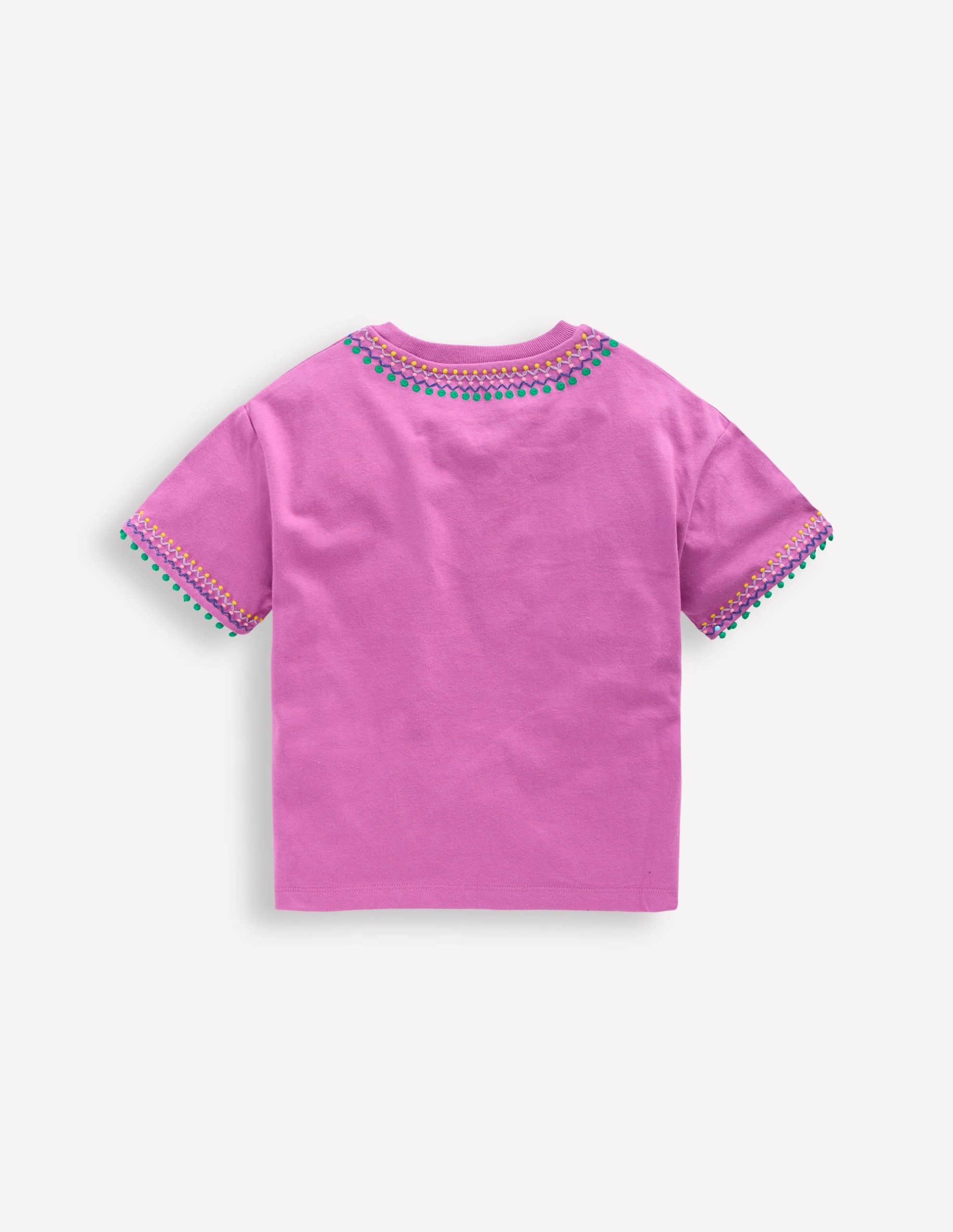 Relaxed Embroidered T-shirt-Radiant Orchid - Image 2