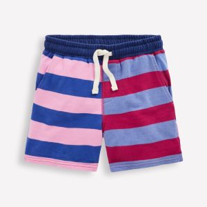 Printed Jersey Shorts-Multi Hotch Potch Stripe
