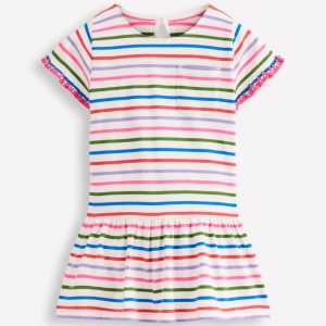 Dropped Sleeve Tunic-Multi Stripe