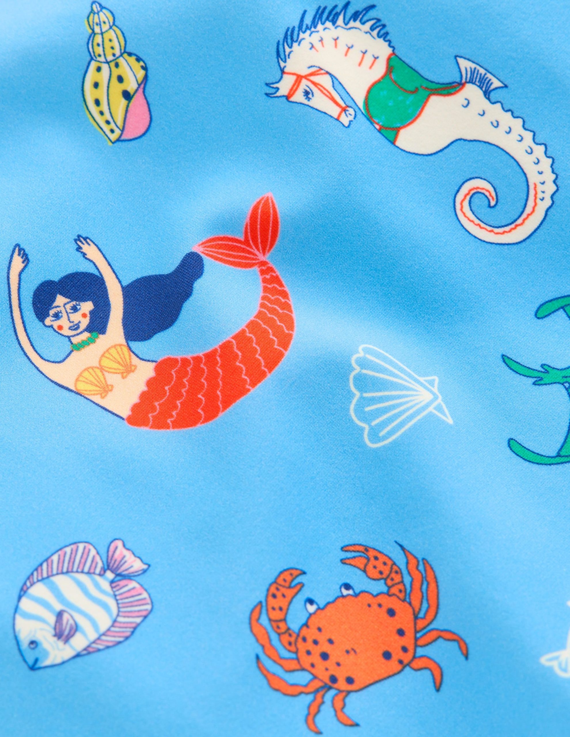 Cross-Back Printed Swimsuit-Cabana Blue Mermaids - Image 3