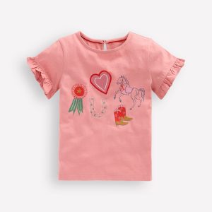 Pretty Frill T-shirt-Almond Pink Equestrian
