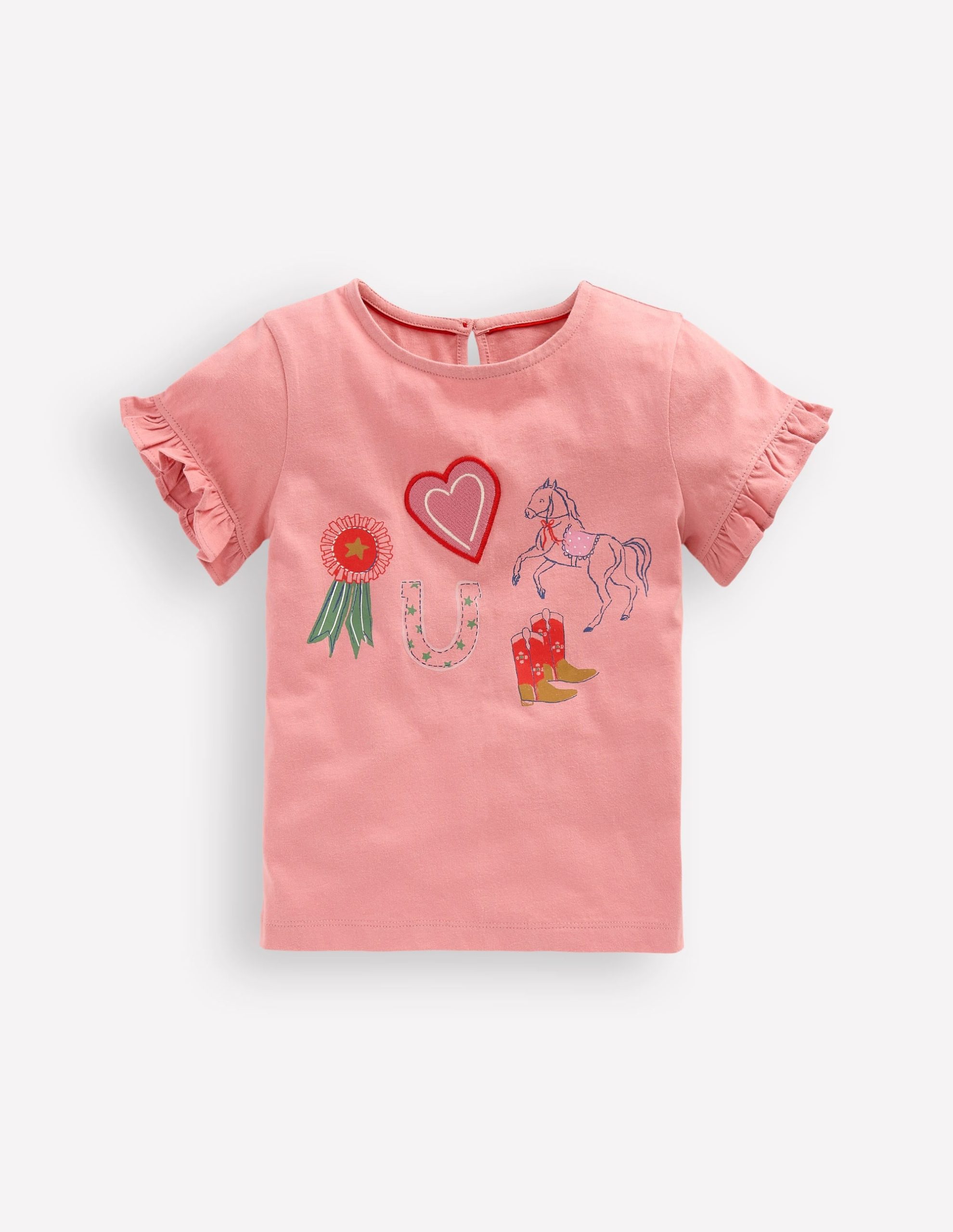 Pretty Frill T-shirt-Almond Pink Equestrian