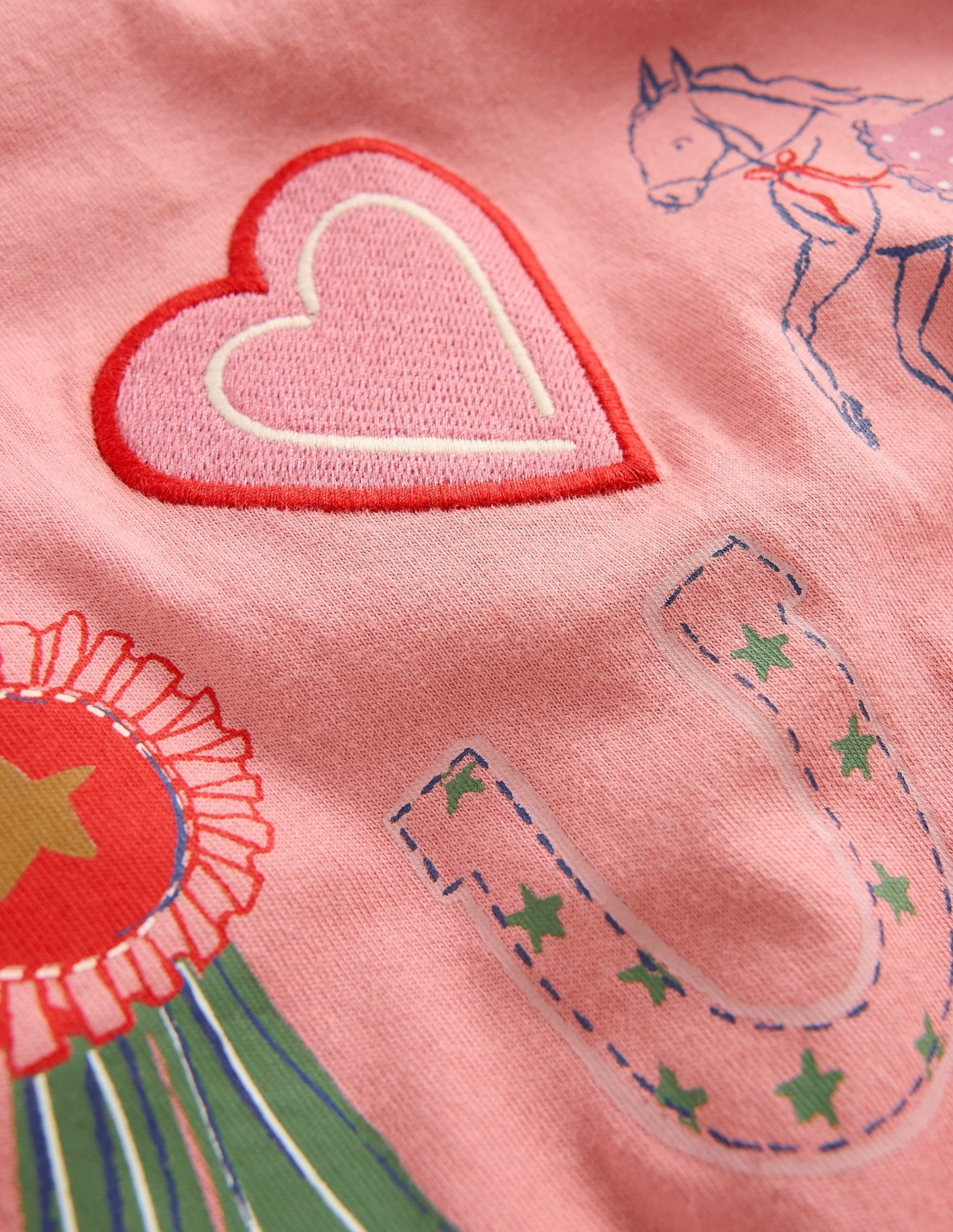 Pretty Frill T-shirt-Almond Pink Equestrian - Image 3
