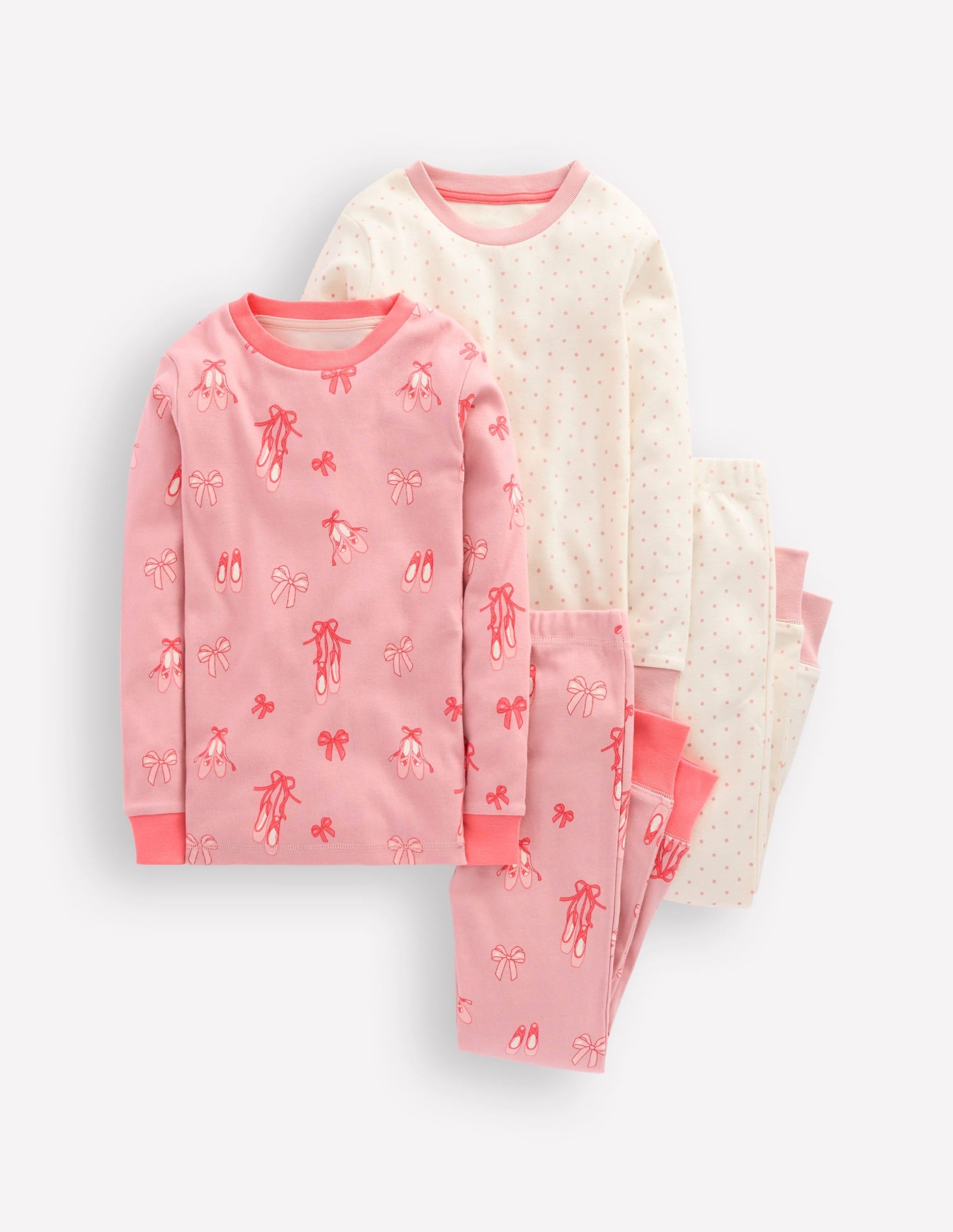 Twin Pack Snug Pajamas-Vintage Pink Ballet Shoes
