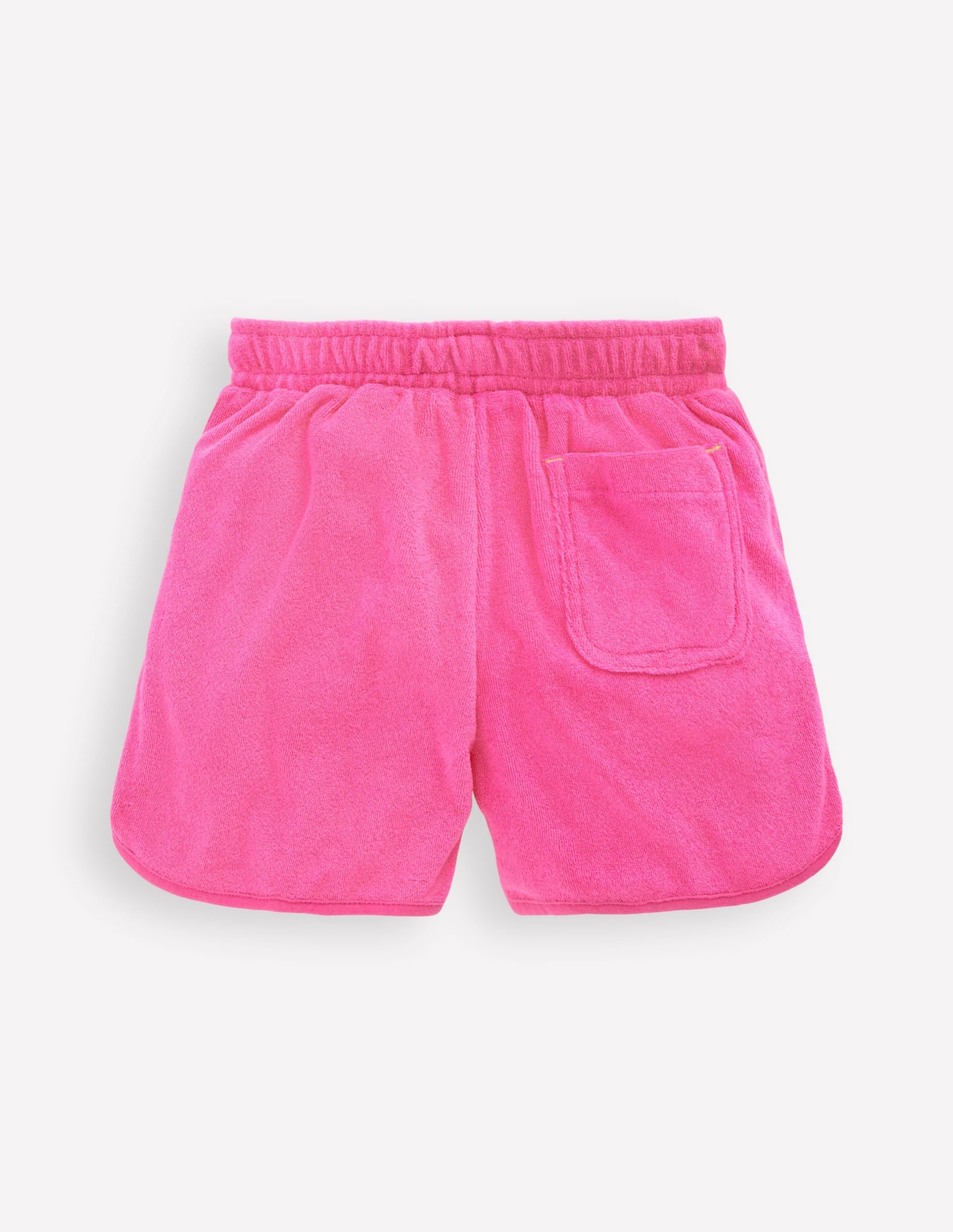 Towelling Embroidered Shorts-Sorbet Pink Embroidery - Image 4