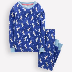 Snug Glow-In-The-Dark Pajamas-Sapphire Blue Unicorns