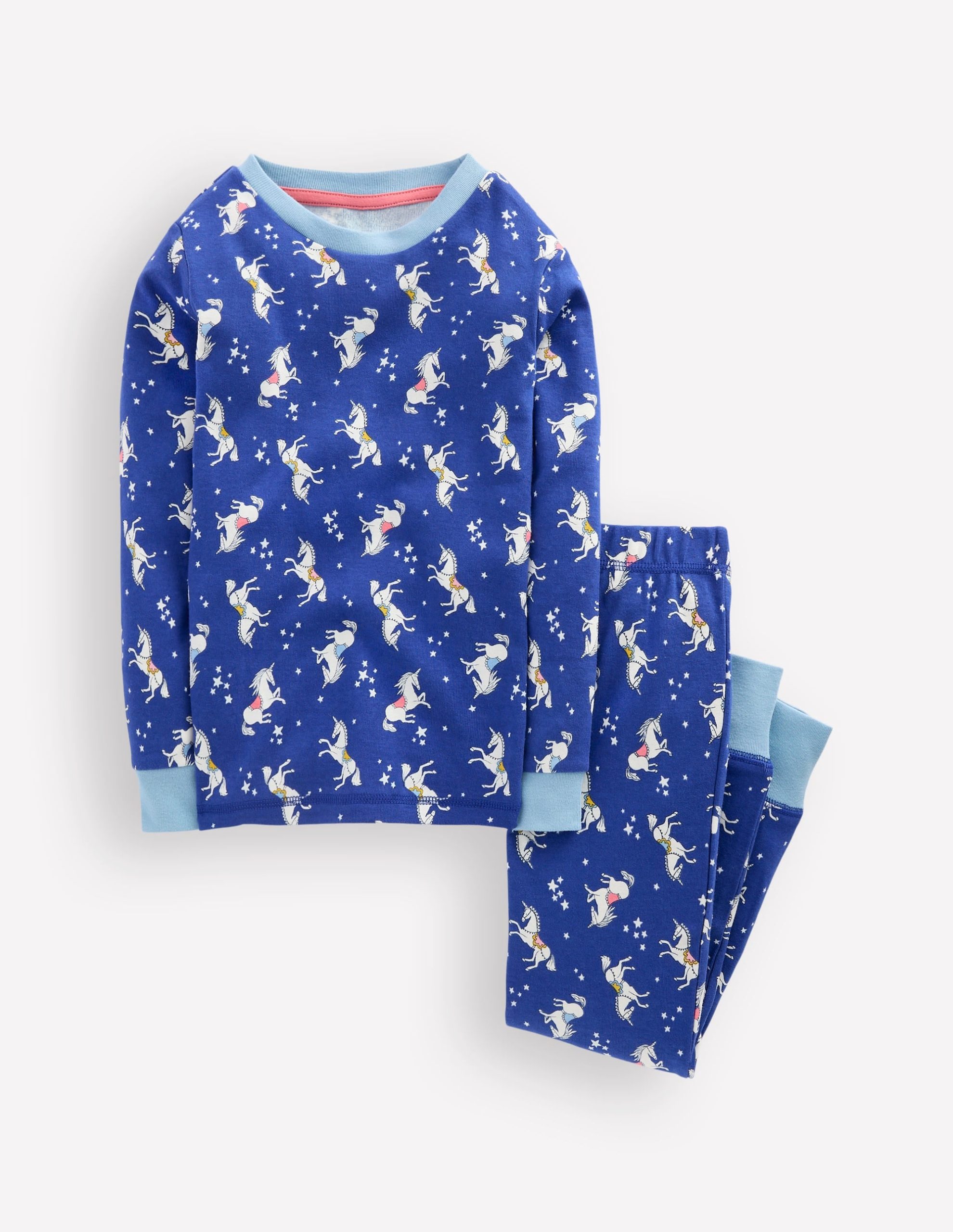 Snug Glow-In-The-Dark Pajamas-Sapphire Blue Unicorns