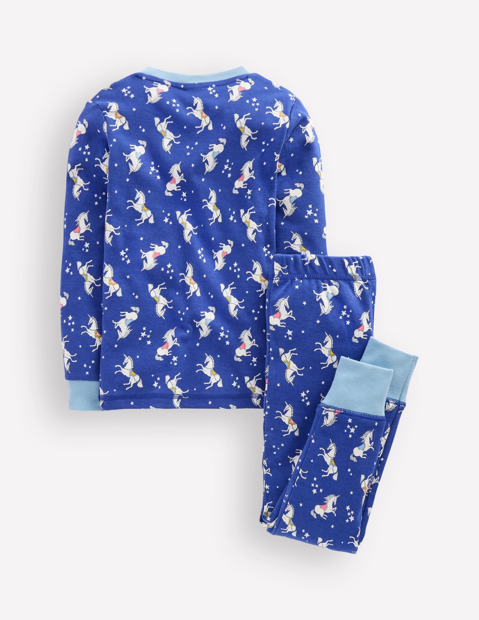 Snug Glow-In-The-Dark Pajamas-Sapphire Blue Unicorns - Image 2