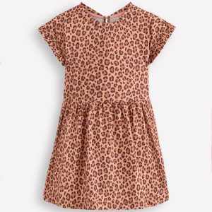 Jersey T-Shirt Dress-Leopard