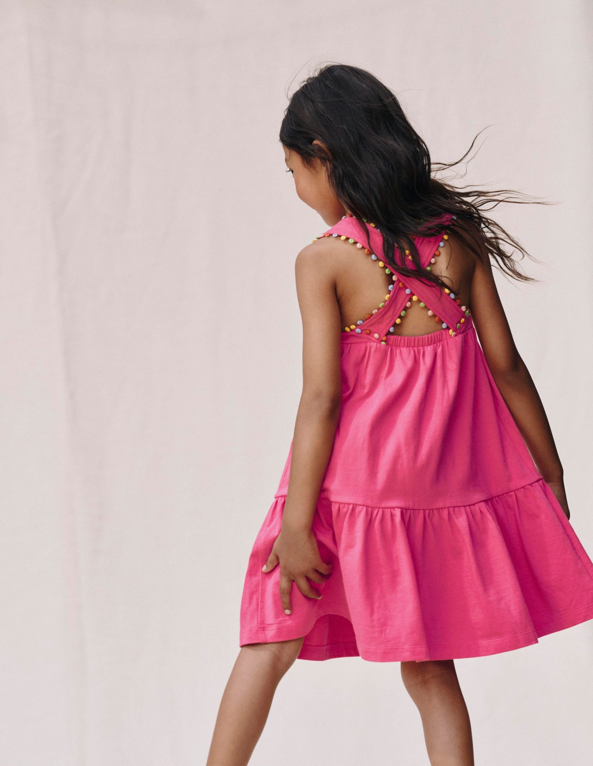 Jersey Cross-back Dress-Flamingo Pink - Image 4