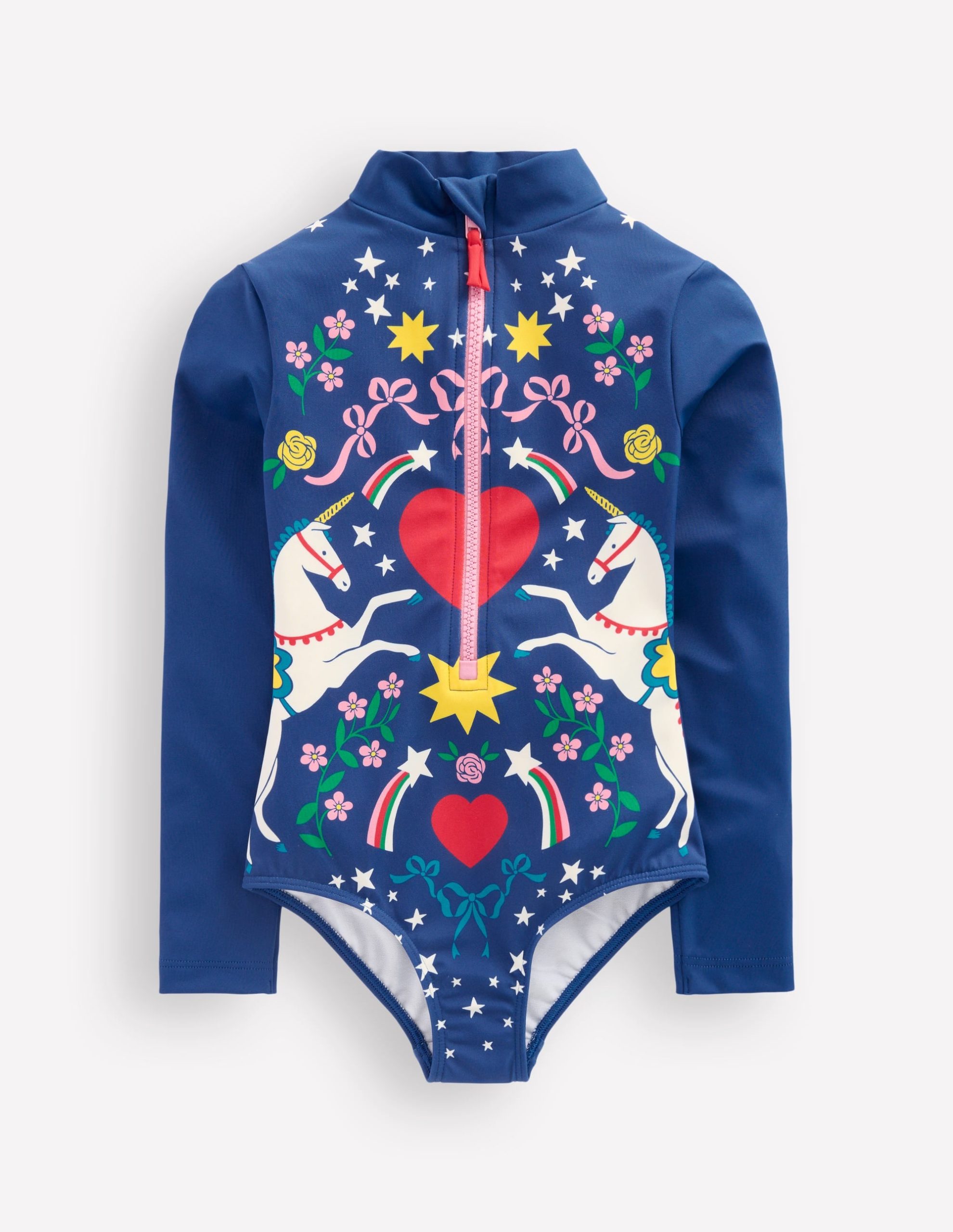 Fun Long-sleeved Swimsuit-Sapphire Unicorn Placement