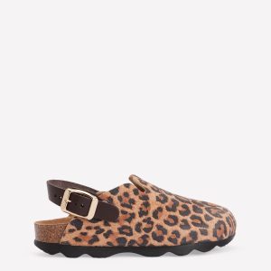 Colourblock Clogs-Leopard
